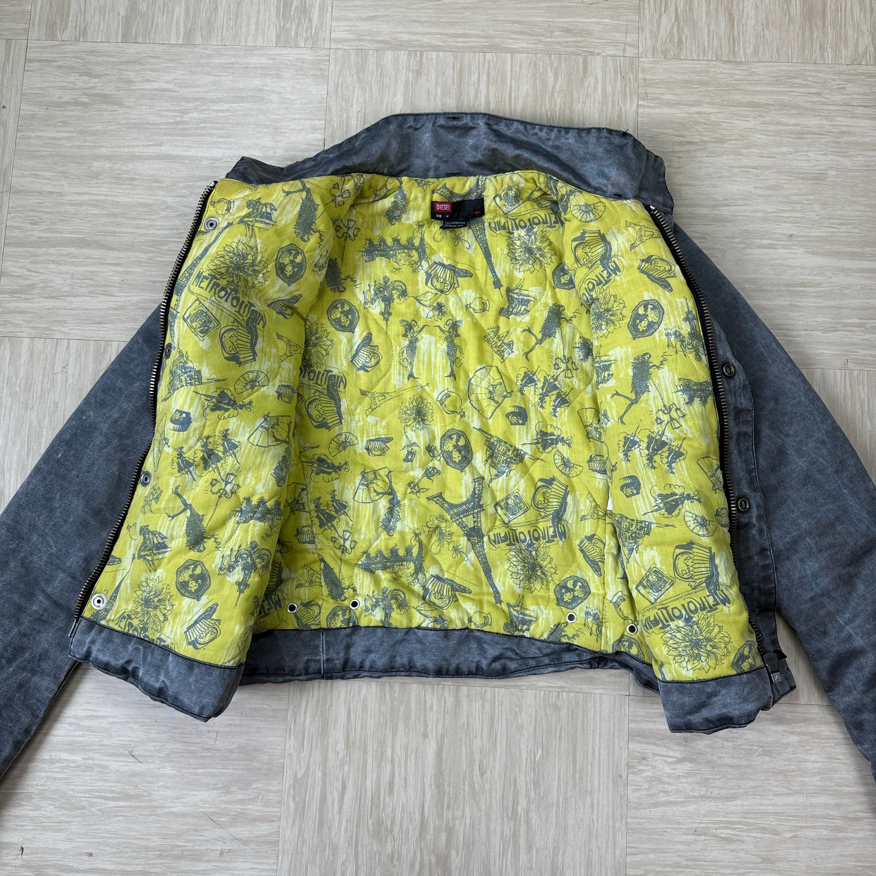 Diesel 2000's cropped high collar 3D cargo pocket jacket (M) wms