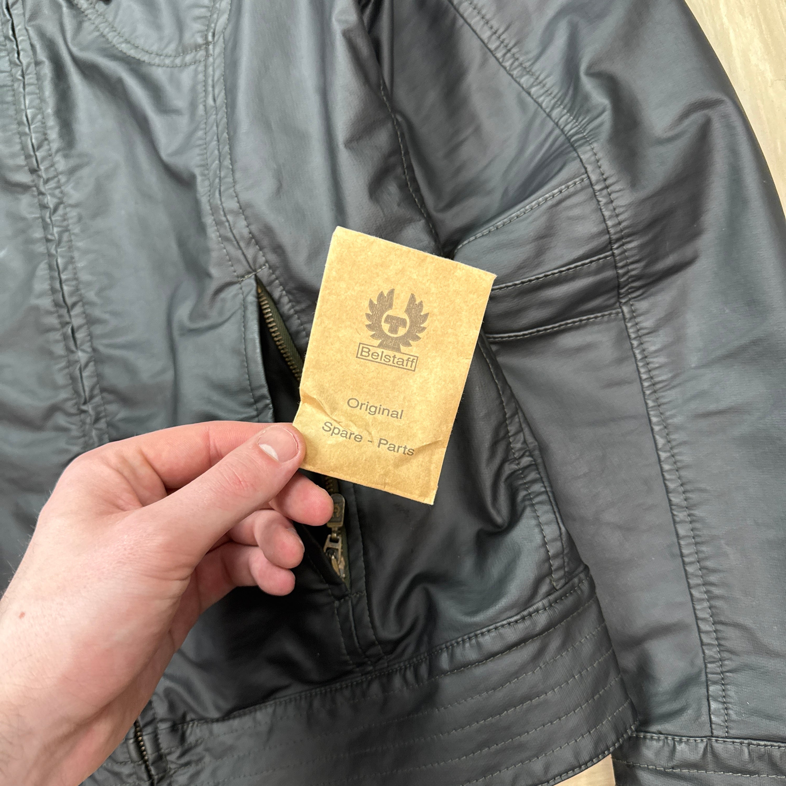 Belstaff 1990's technical leather pre v racer biker jacket (S)