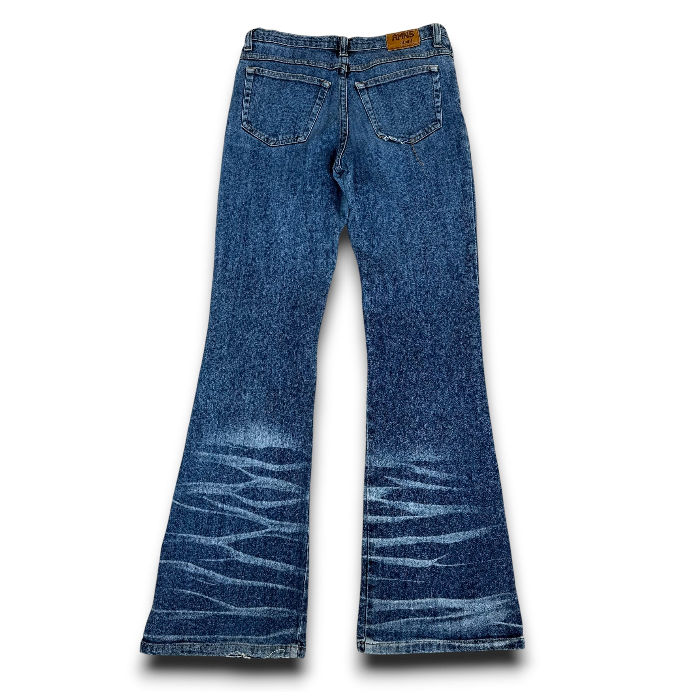 AMNs 2000's fitted washed denim bootcut flare jeans (S)