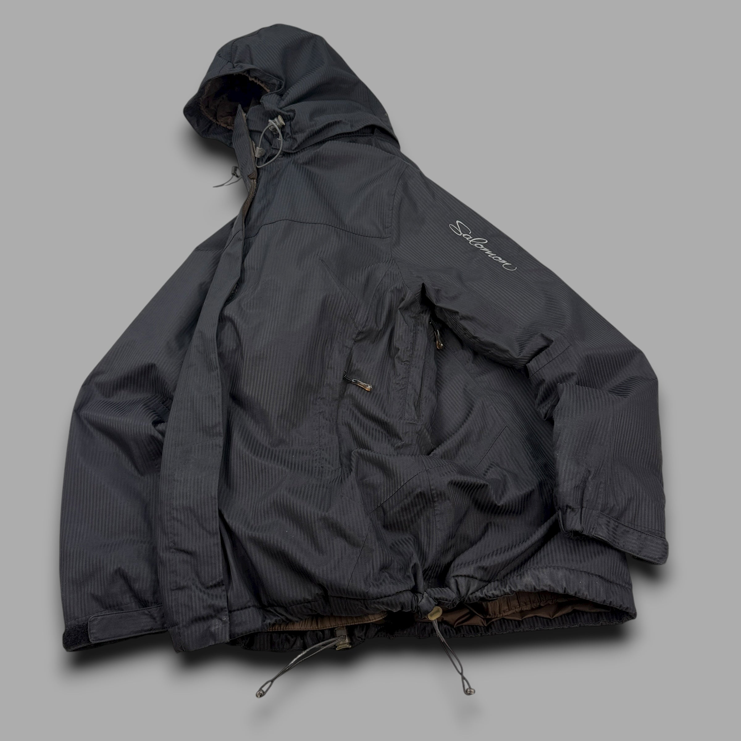 Salomon 2009 technical pinstripe multi-pocket vented ski jacket (XL) wms