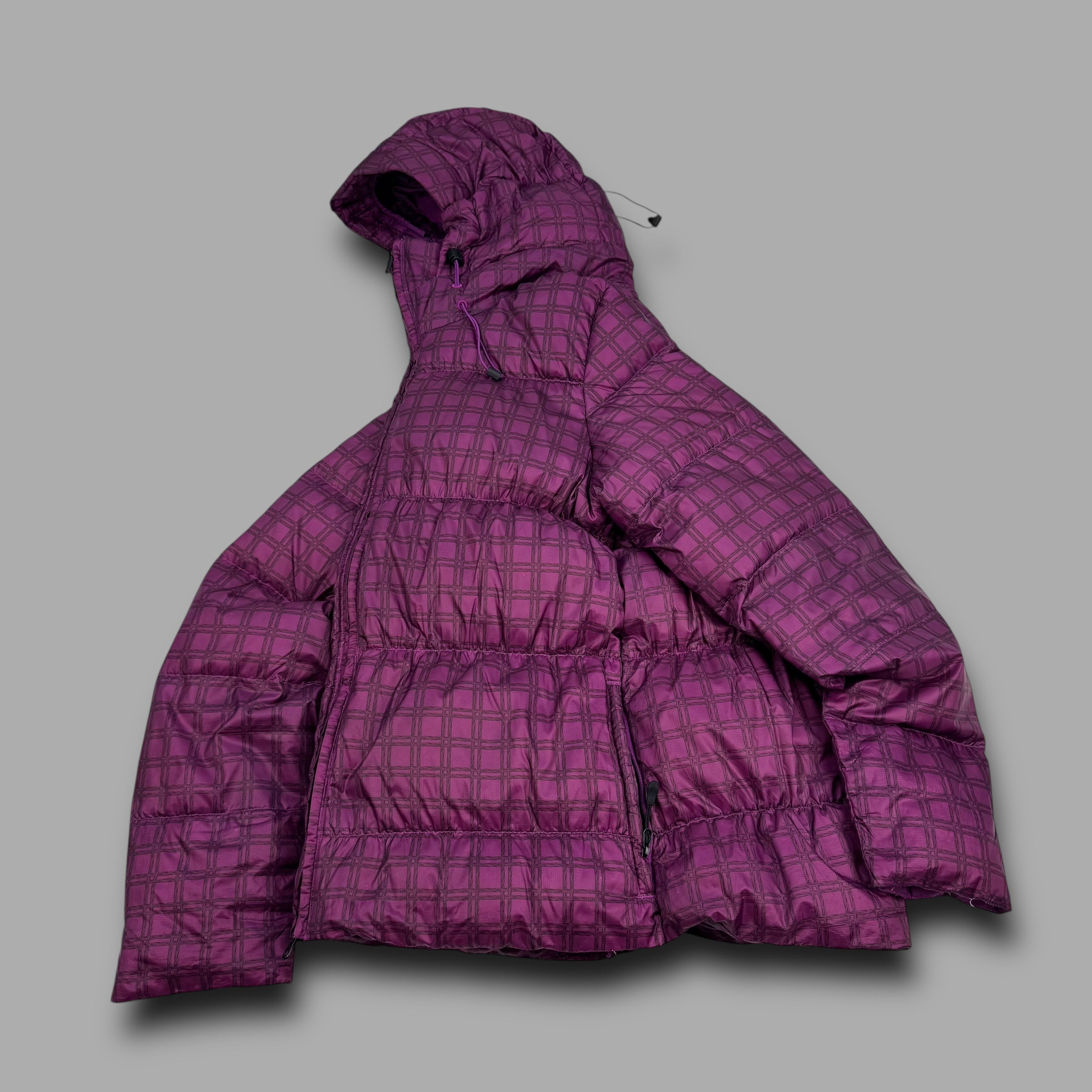 Nike 2000's technical plaid downfilled puffer jacket (M)