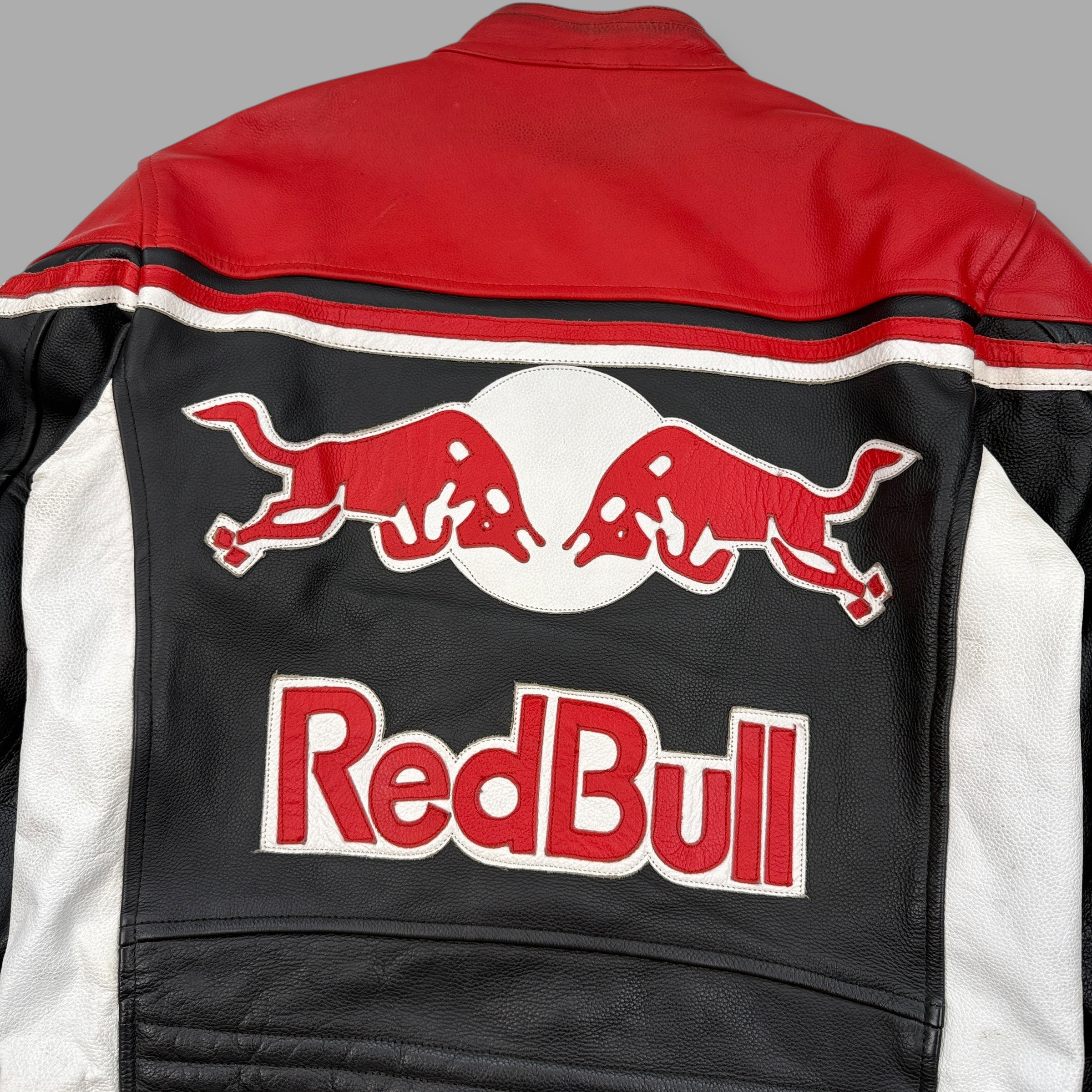 Redbull 2000's padded graphic leather motorcycle jacket (M)