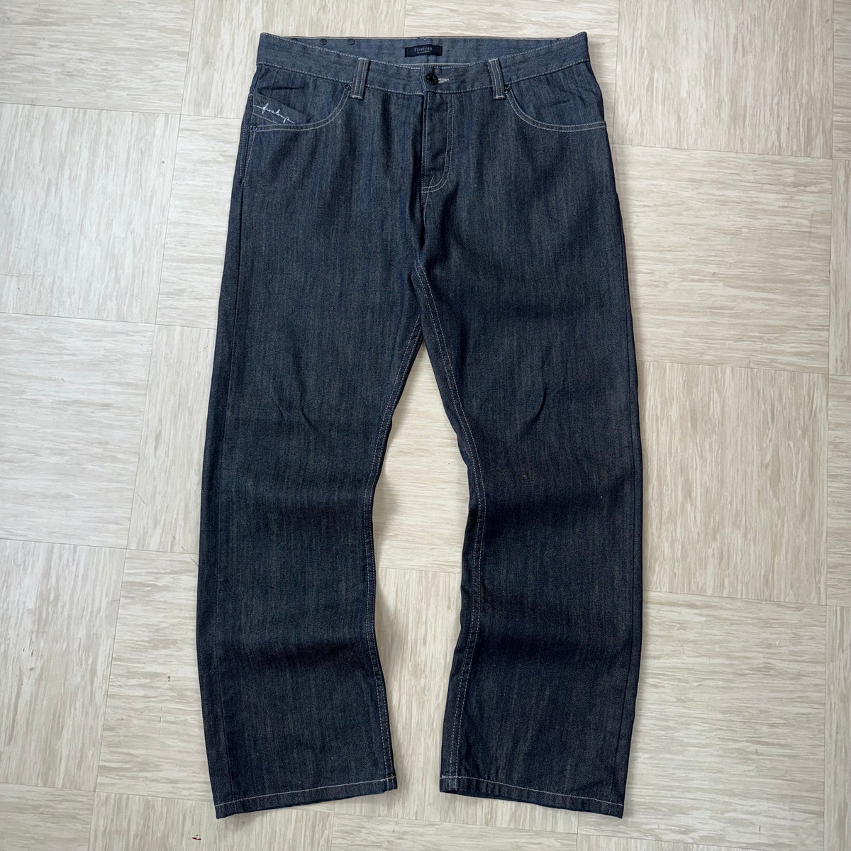 Firetrap black seal 2000's pure indigo relaxed denim bootcut jeans (S)