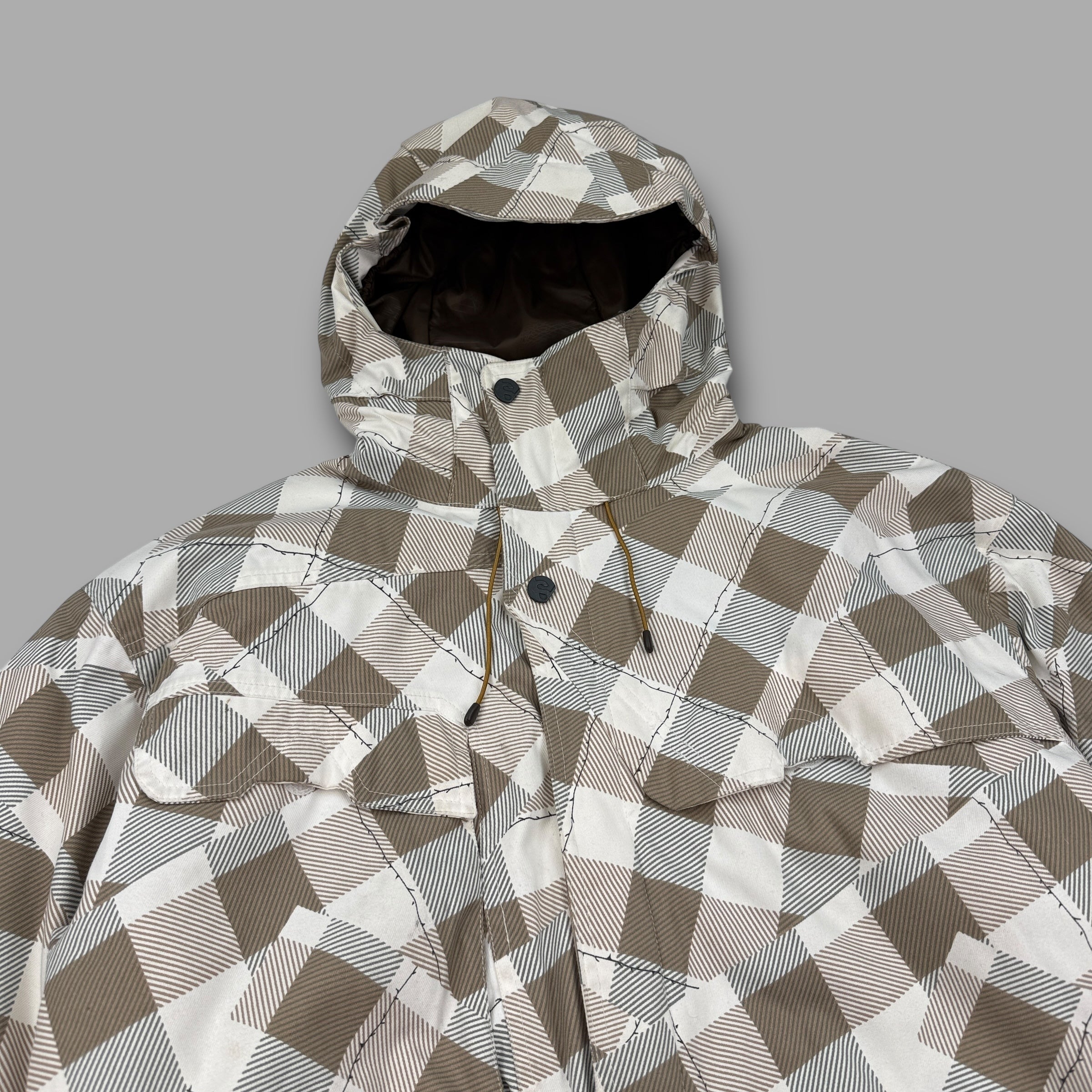 Salomon 2009 technical vented plaid clima-pro softshell ski jacket (L)