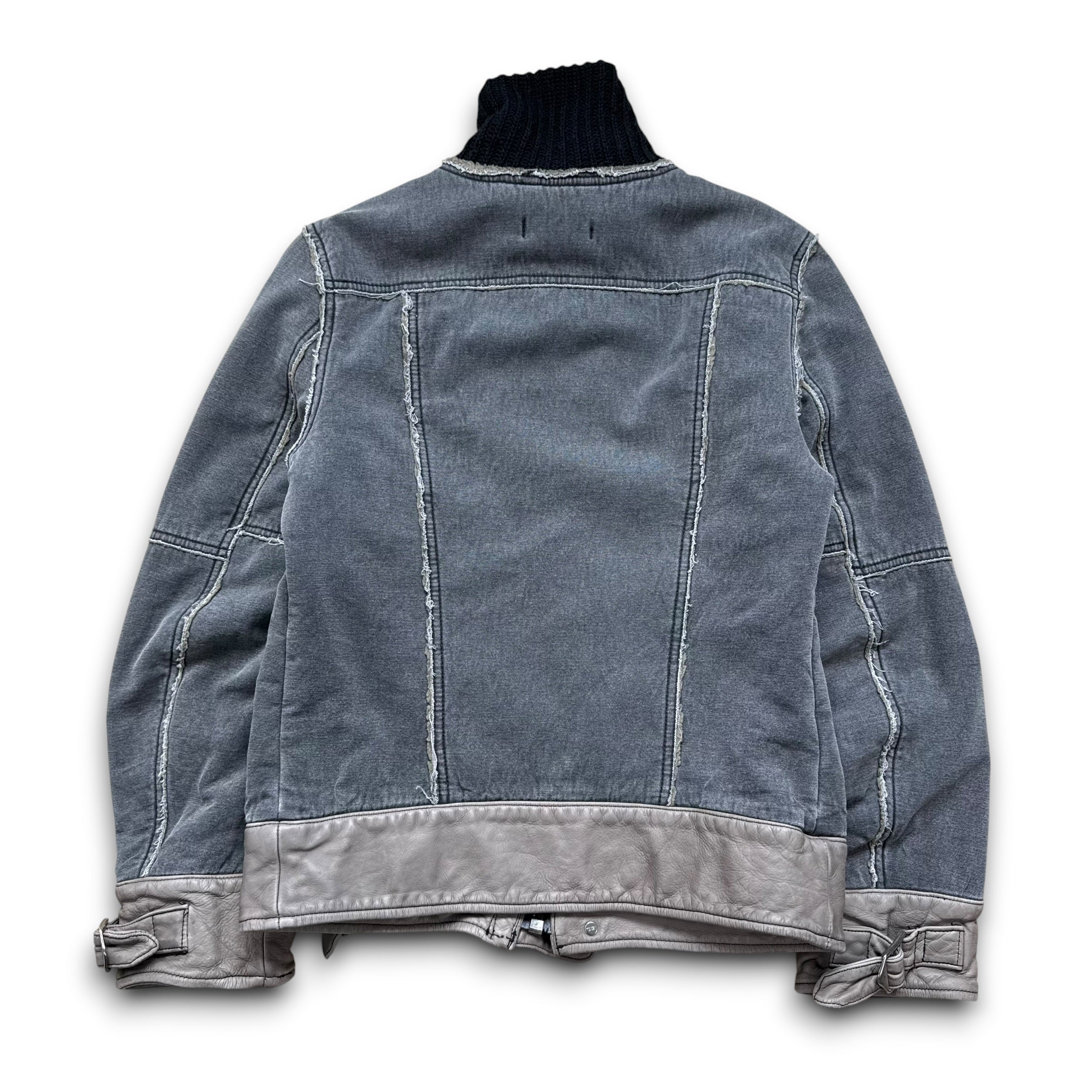 Diesel 2000's distressed panelled fitted high collar jacket (S)