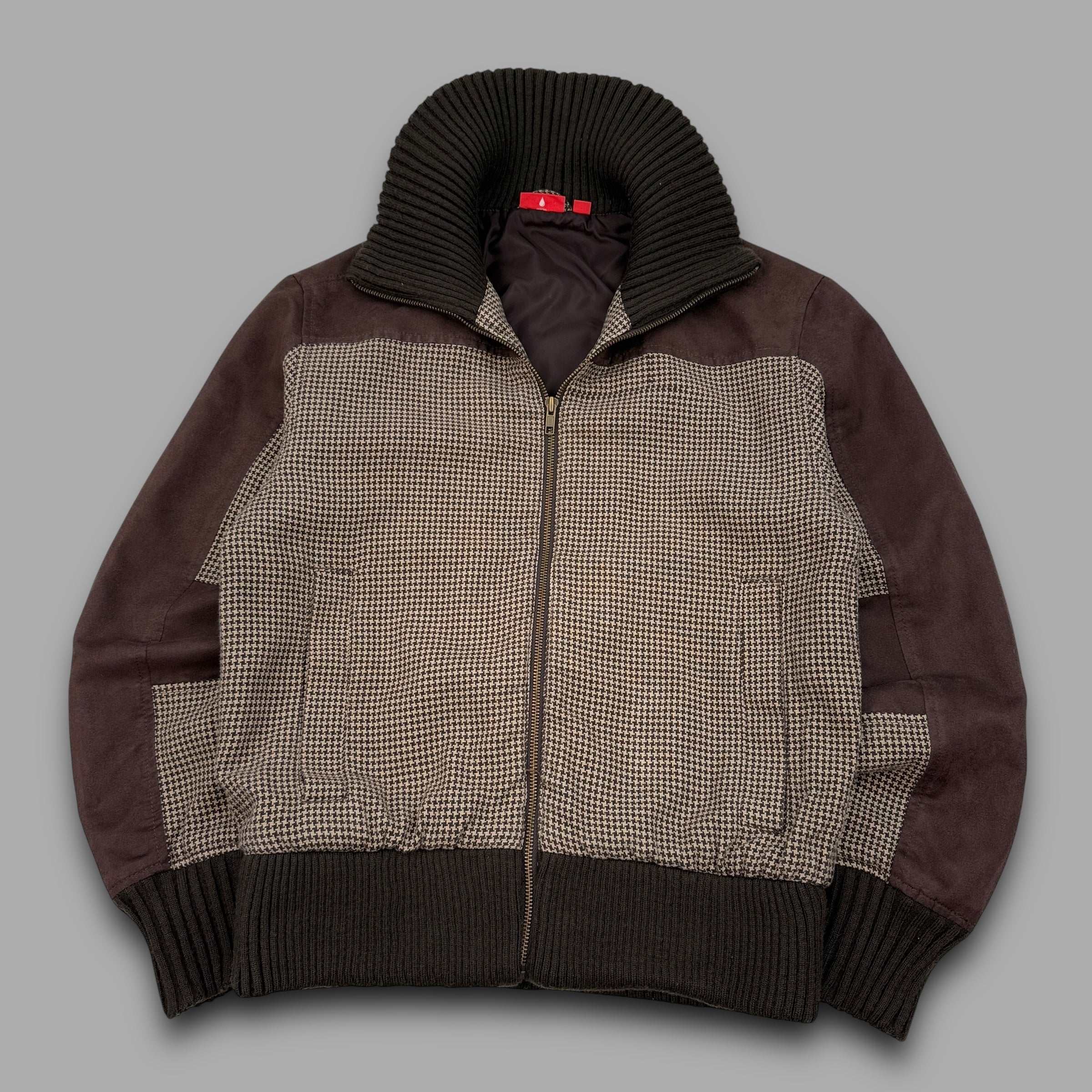 Puma 2000's plaid funnel neck zip up track jacket (S)