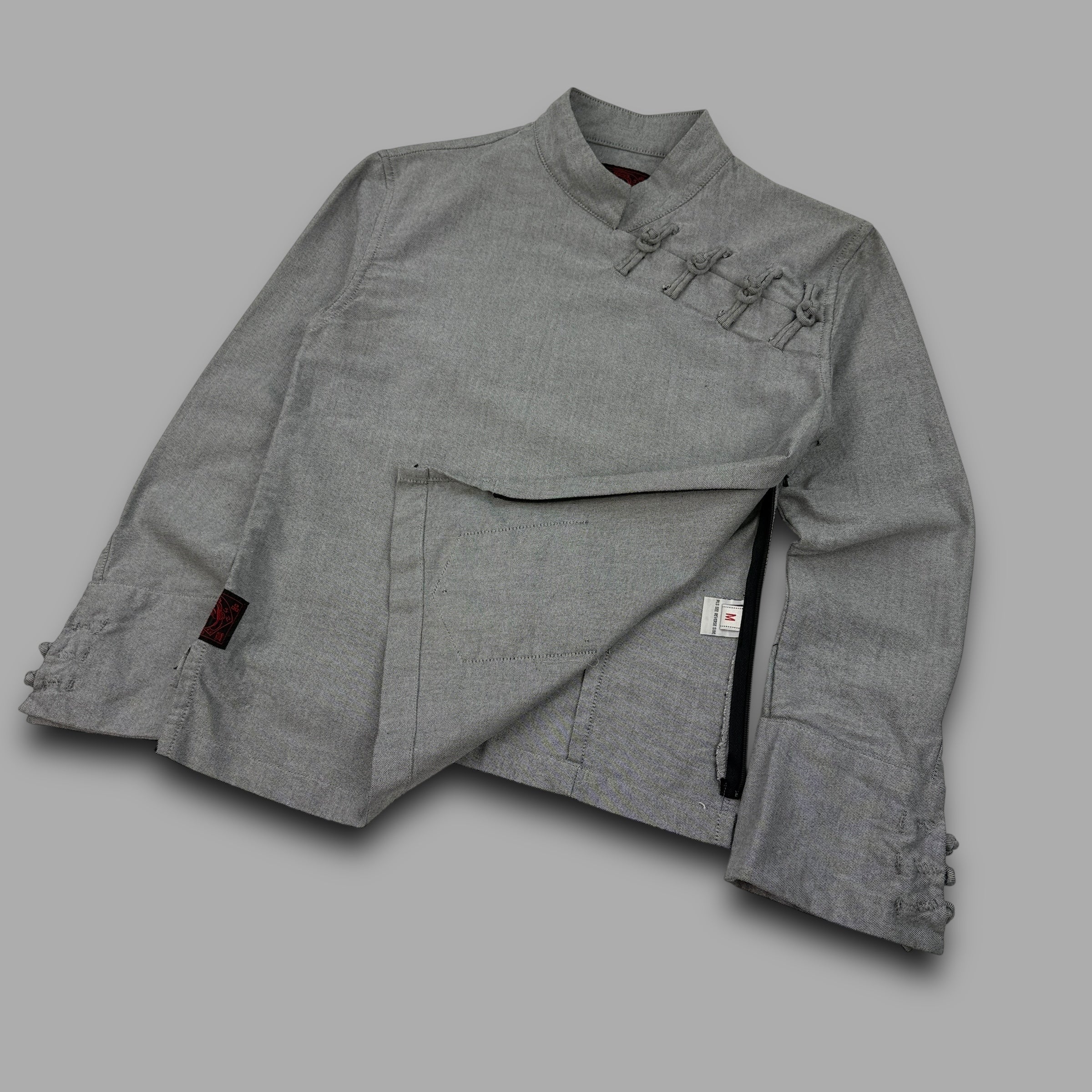 Evisu 2000's technical asymmetrical closure fitted shirt (S)