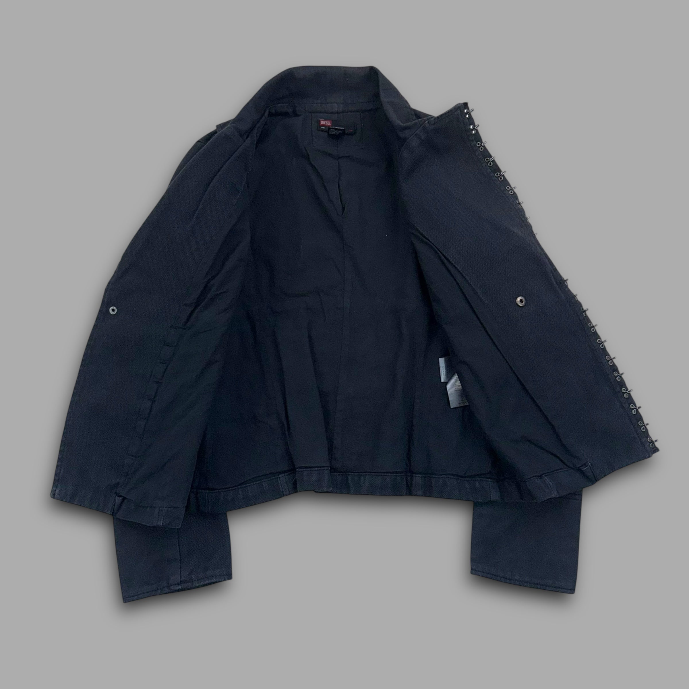 Diesel 2000's technical asymmetrical metal closure nylon jacket (S) wms