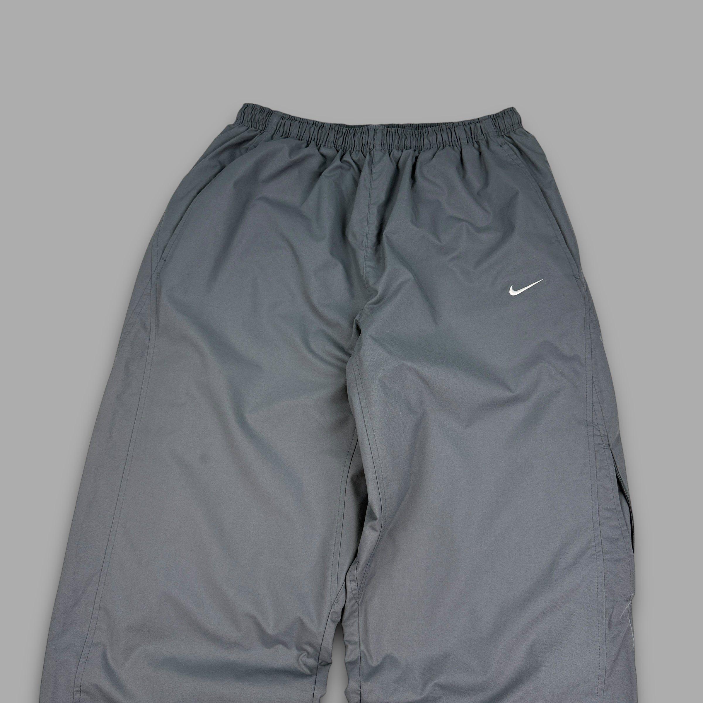 Nike 2000's baggy panelled uncuffed track bottoms (L)