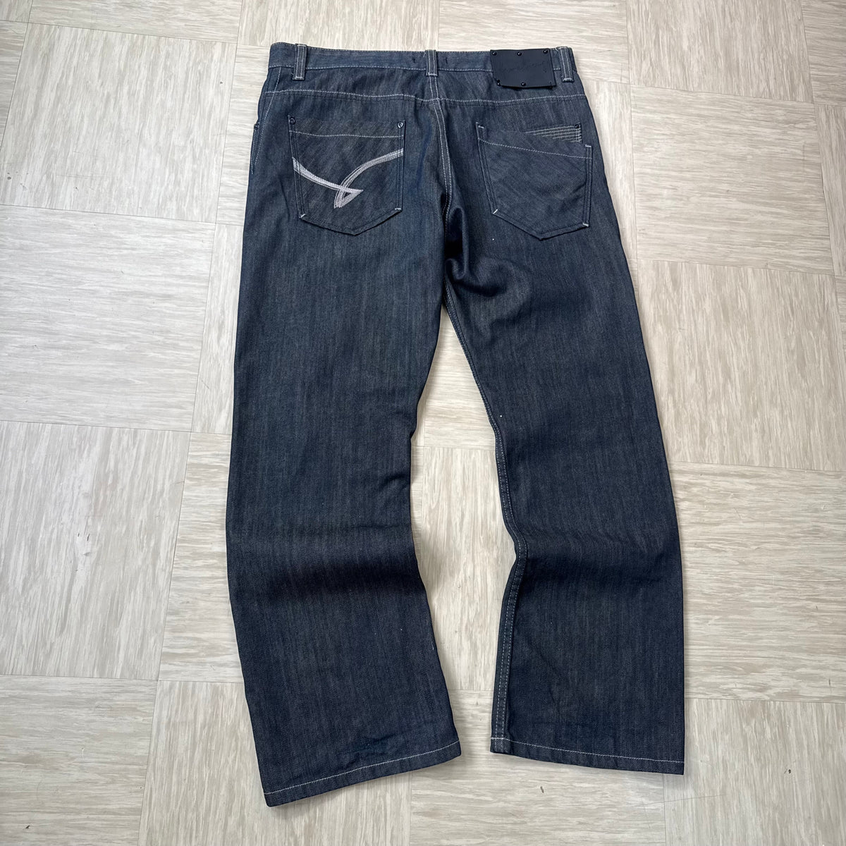 Firetrap black seal 2000's pure indigo relaxed denim bootcut jeans (S)