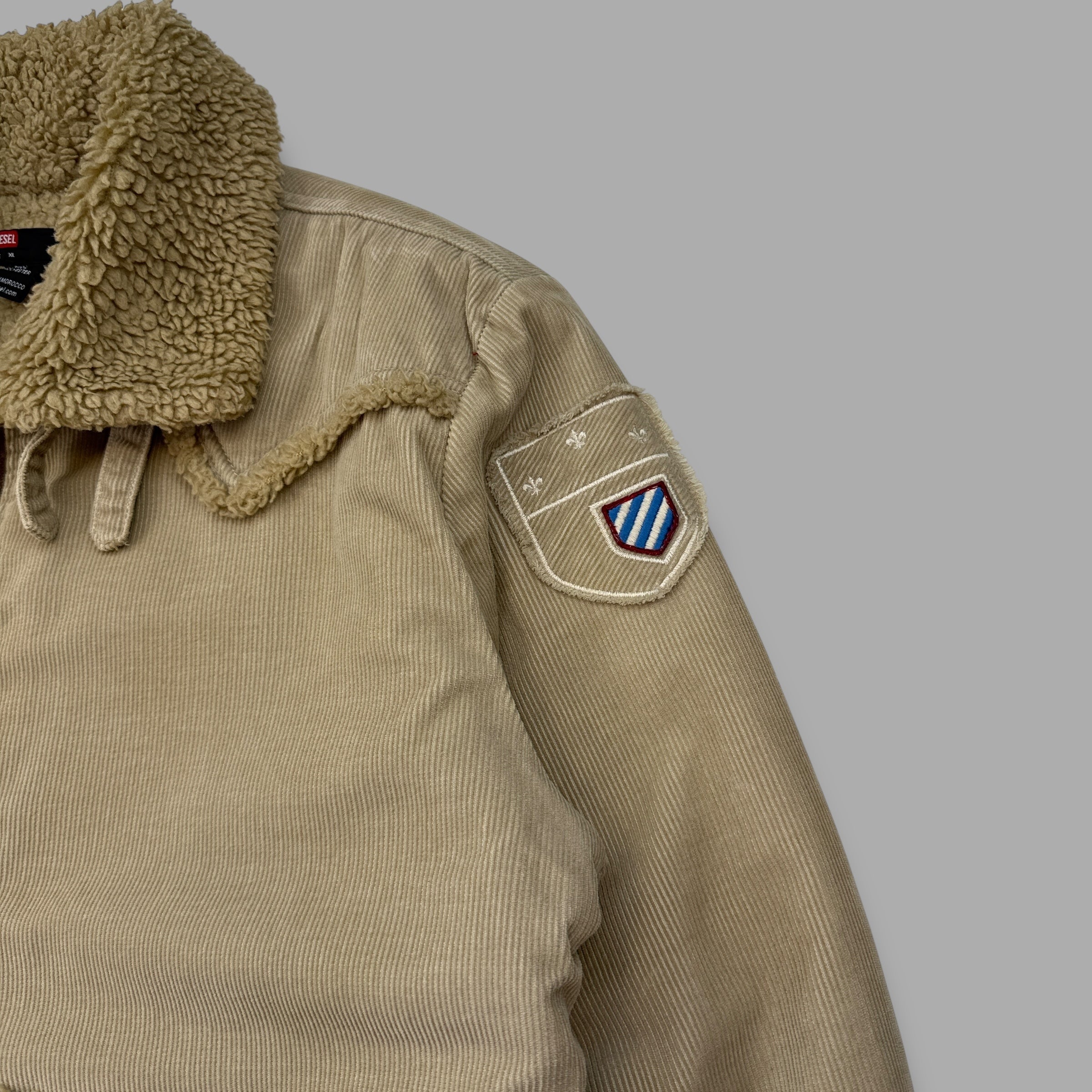 Diesel 2000's sherpa lined zip-up corduroy jacket (XL)