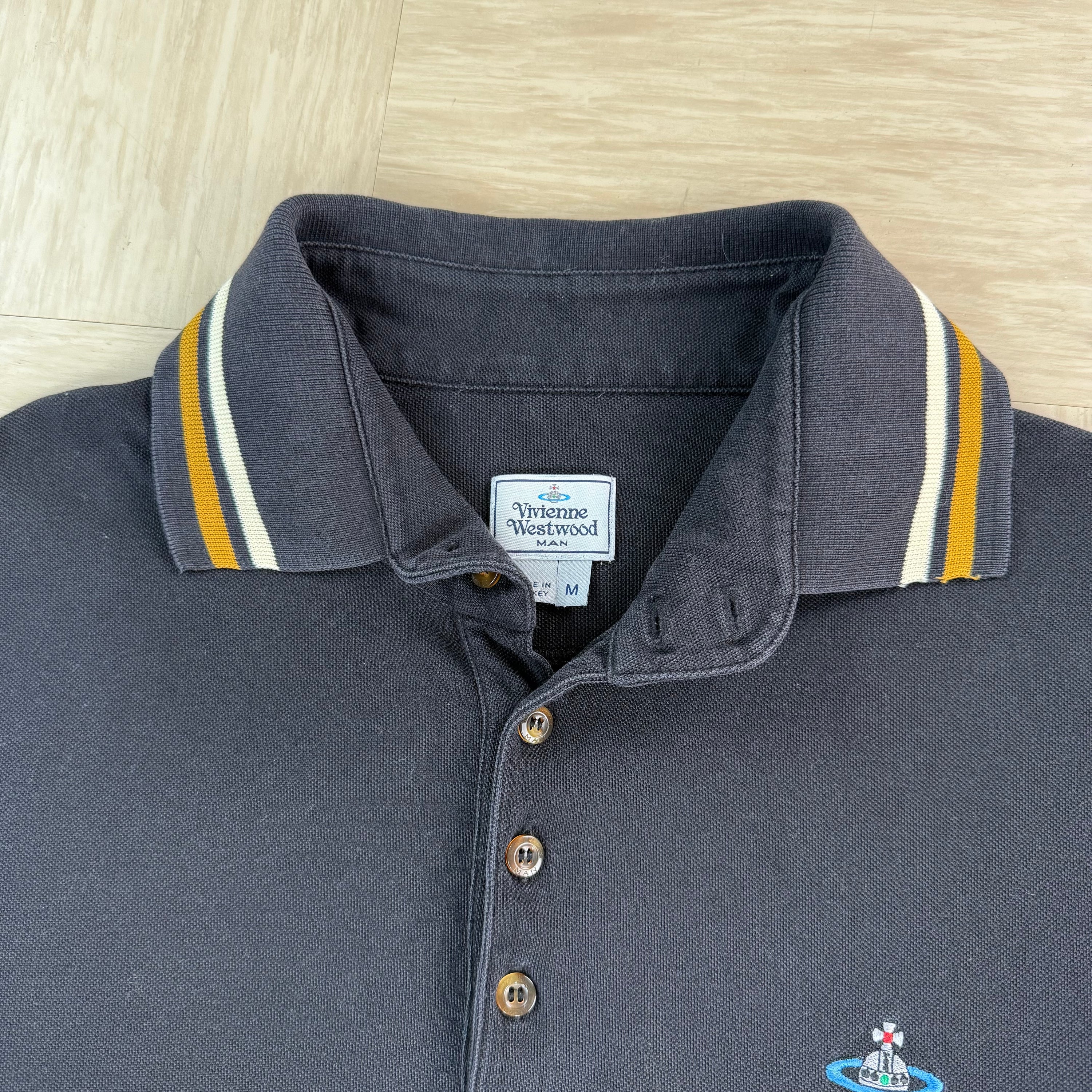 Vivienne Westwood 2000's embroidered button up polo shirt (M)