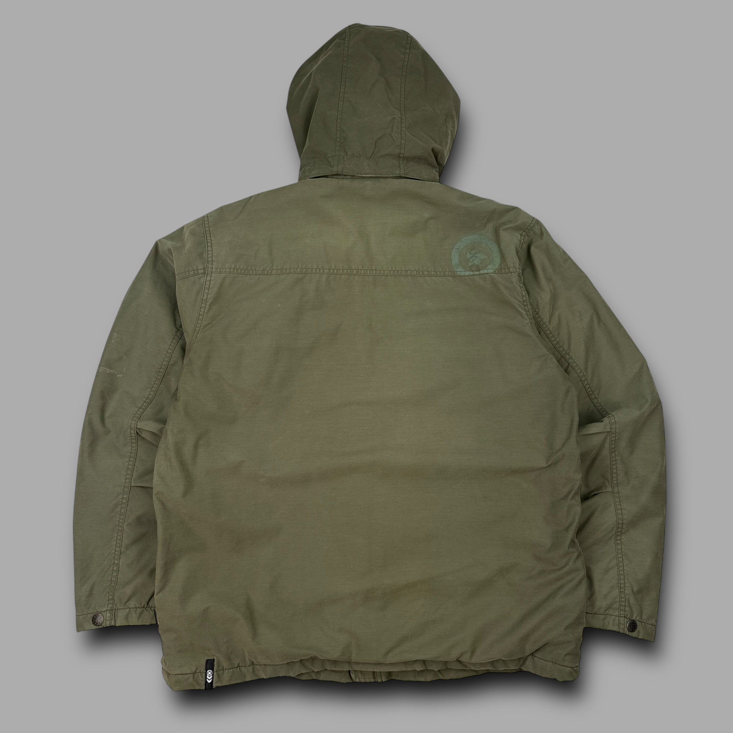 Quiksilver 2000's technical multi-pocket riot mask parka jacket (M)