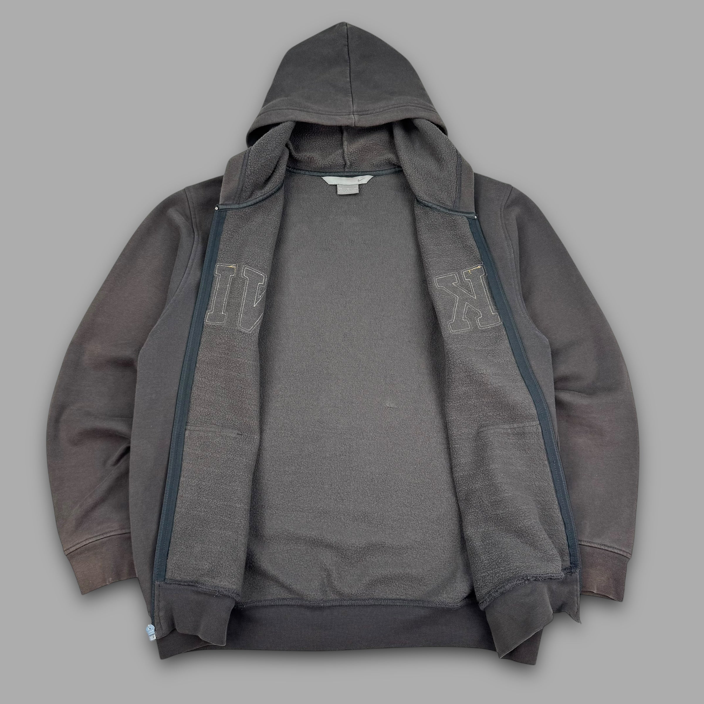 Nike 2000's graphic spellout embroidered zip up hoodie (M)