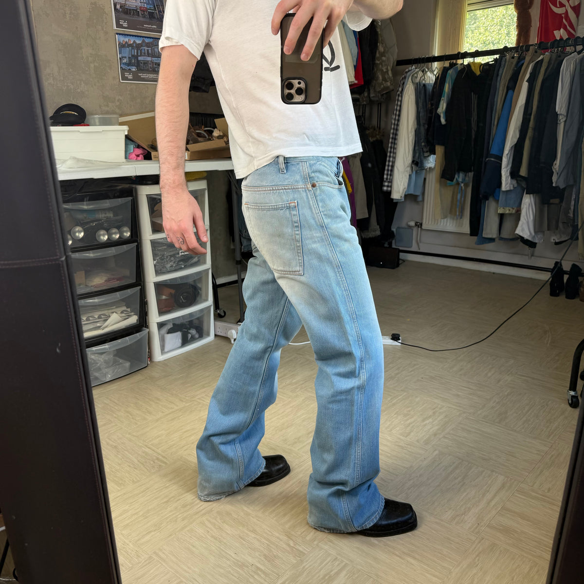 Diesel 2000's ravix relaxed bootcut light denim jeans (S)