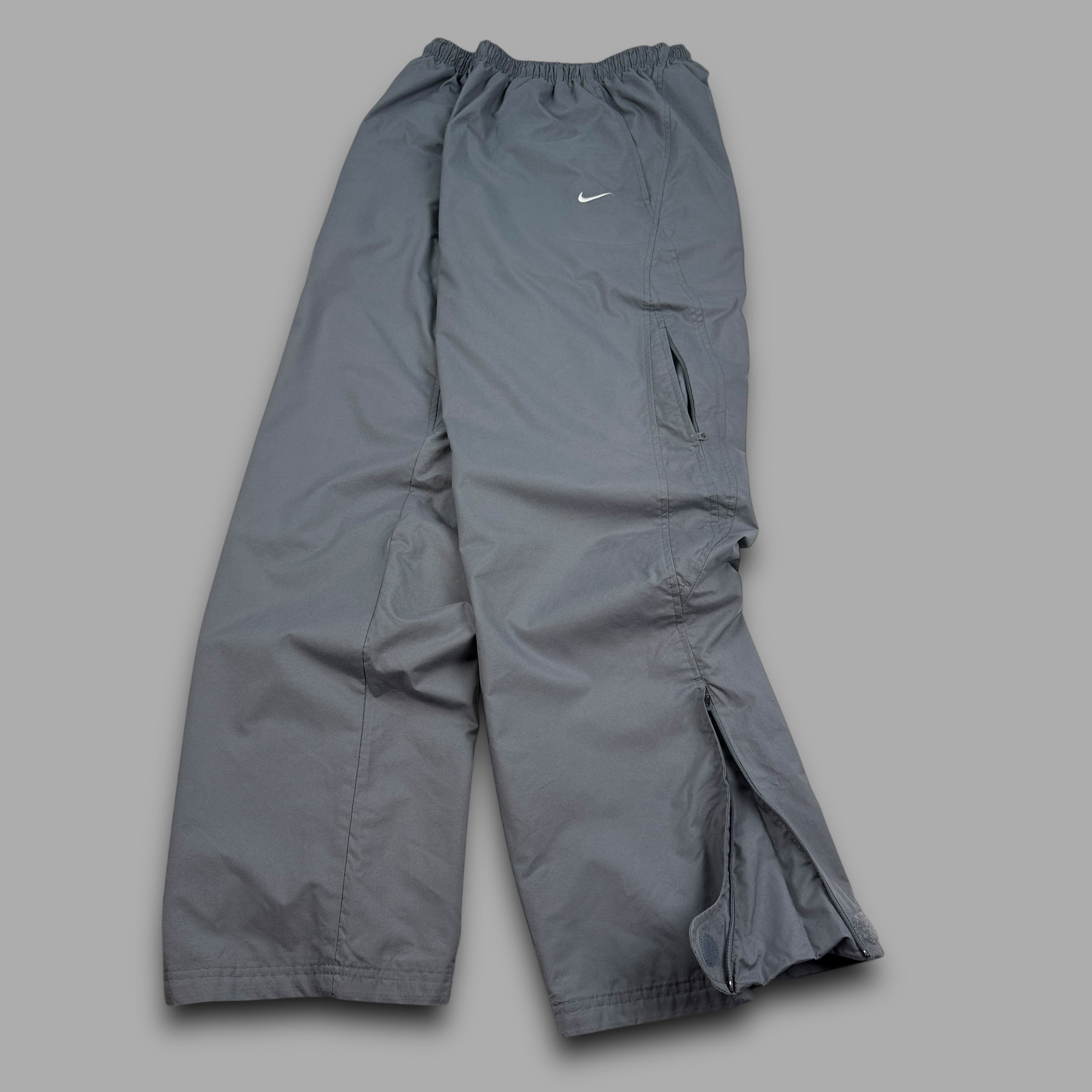 Nike 2000's baggy panelled uncuffed track bottoms (L)