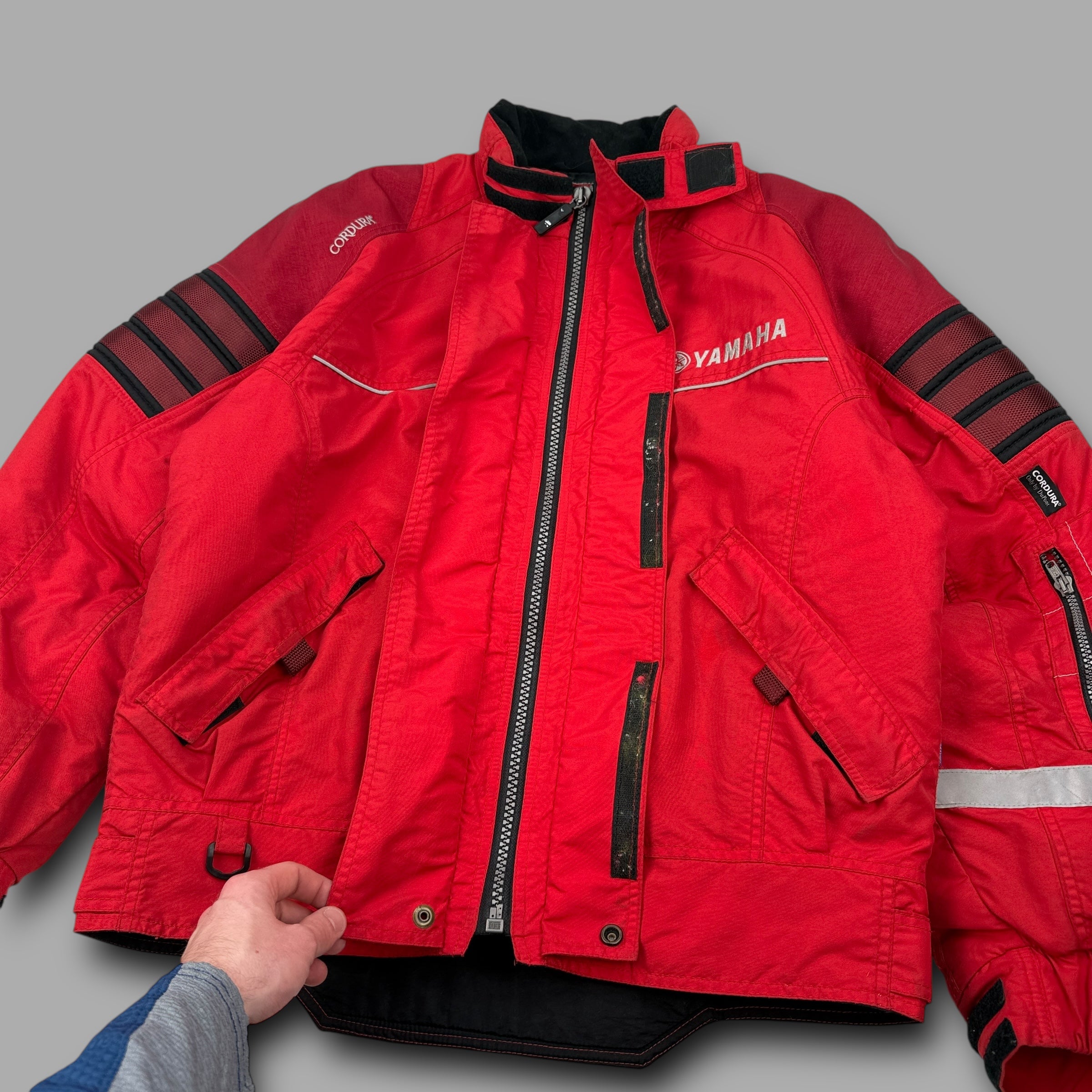 Yamaha 2000's technical cordura panelled biker jacket (M)