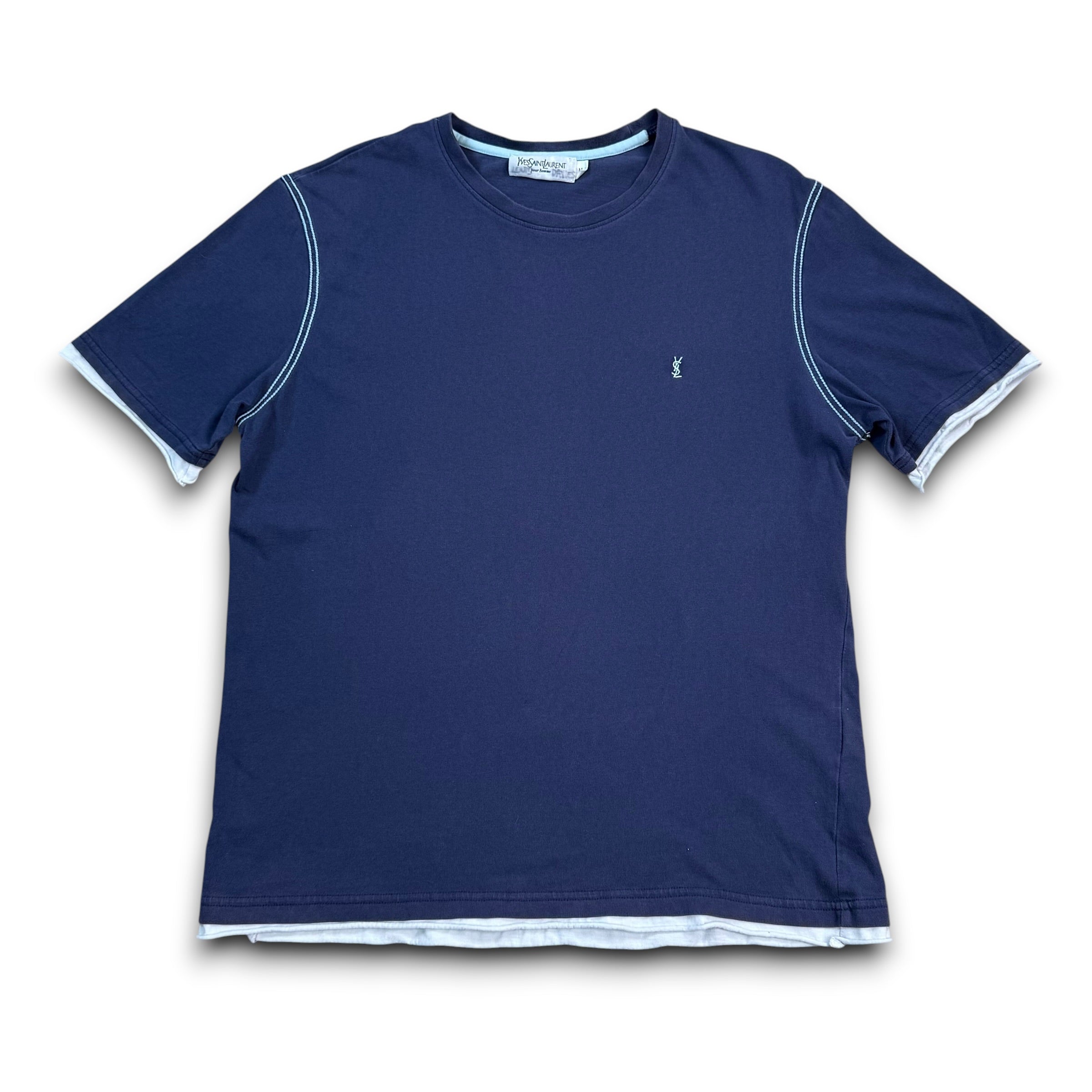Yves saint laurent 2000's embroidered YSL cotton tee (M)