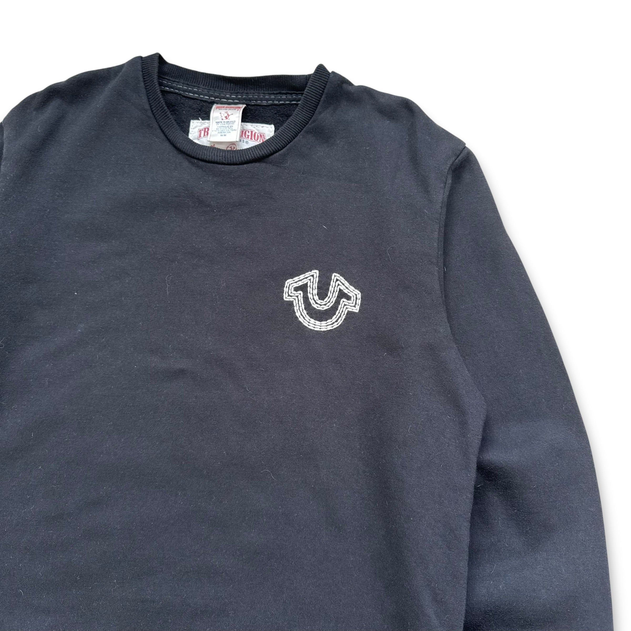 True religion 2000's contrast triple stitch pullover sweatshirt (M)