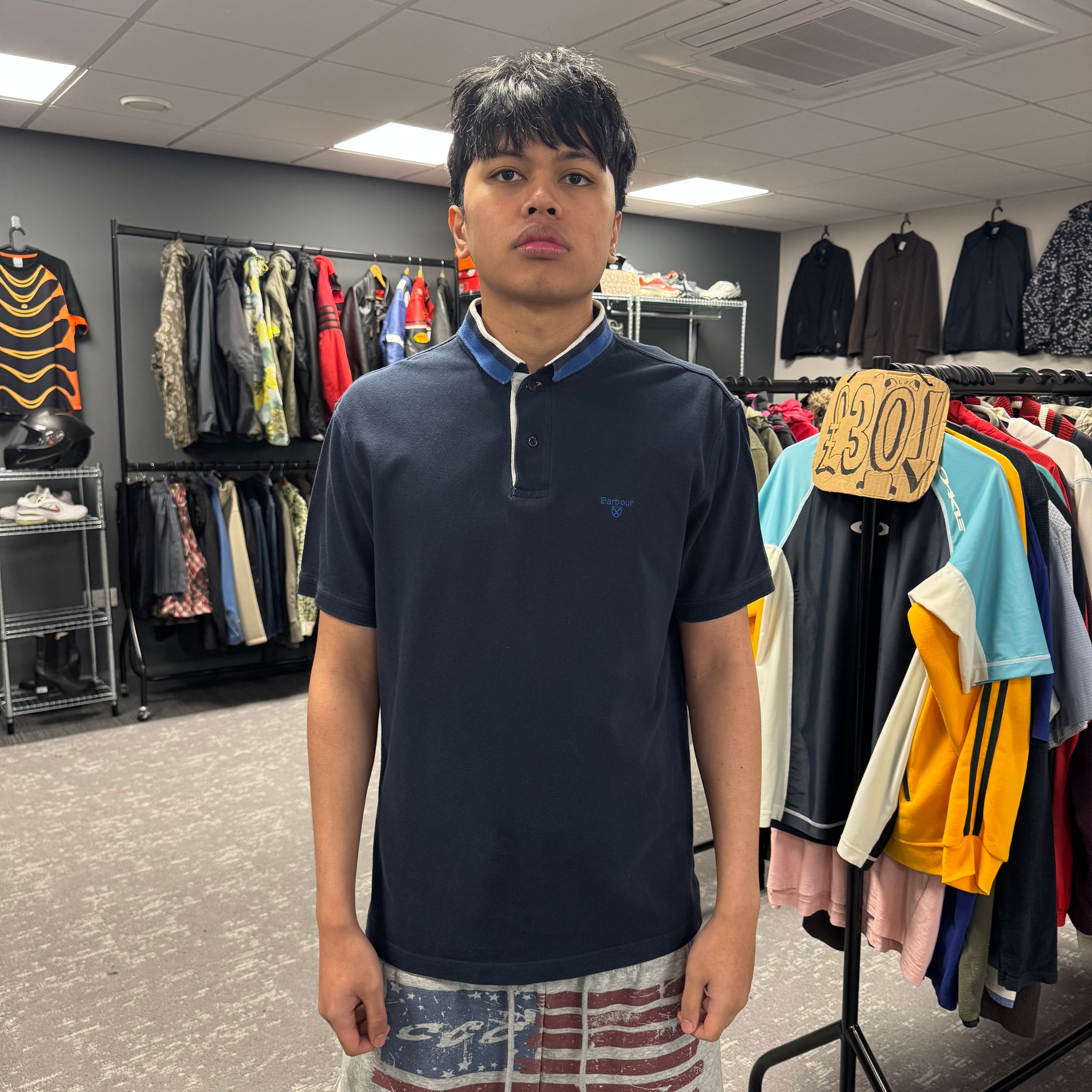 Barbour 2000's embroidered polo shirt (XL)