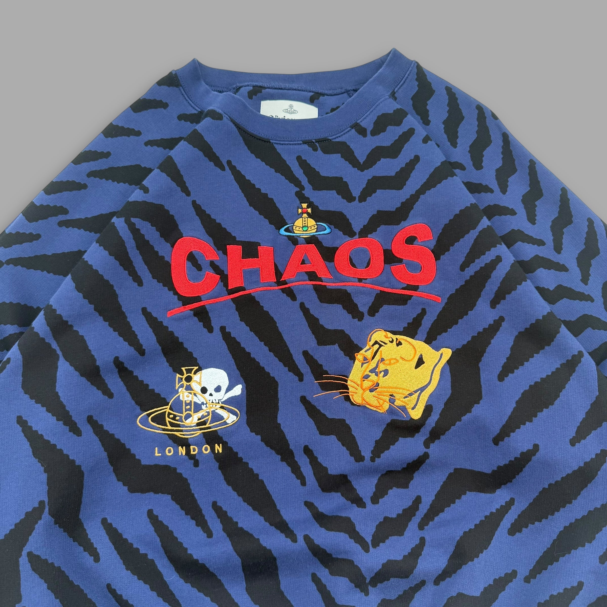 Vivienne westwood 'chaos' raglan cheetah print sweatshirt (L)
