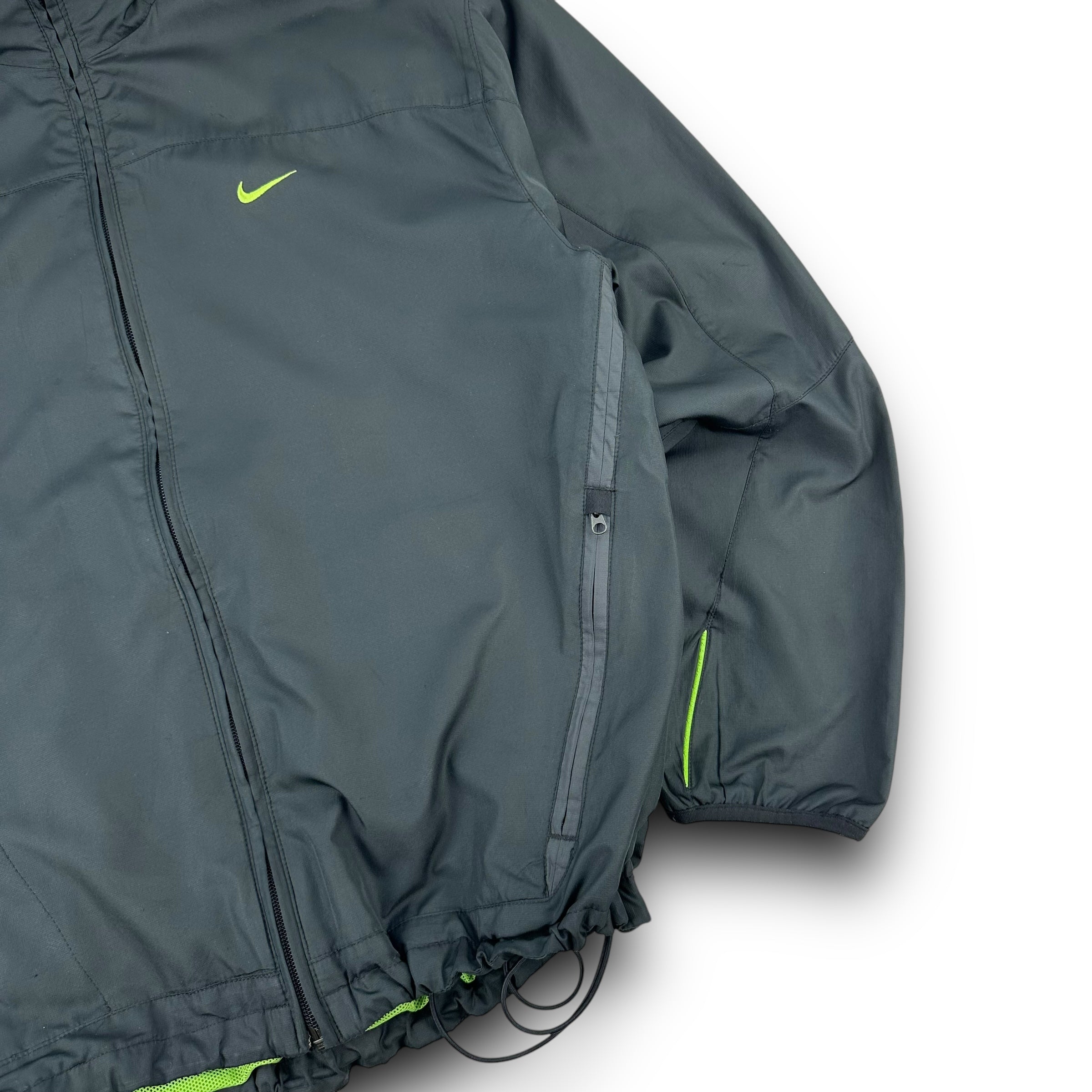 Nike shox 2000's technical neon paneled track jacket (S-M)