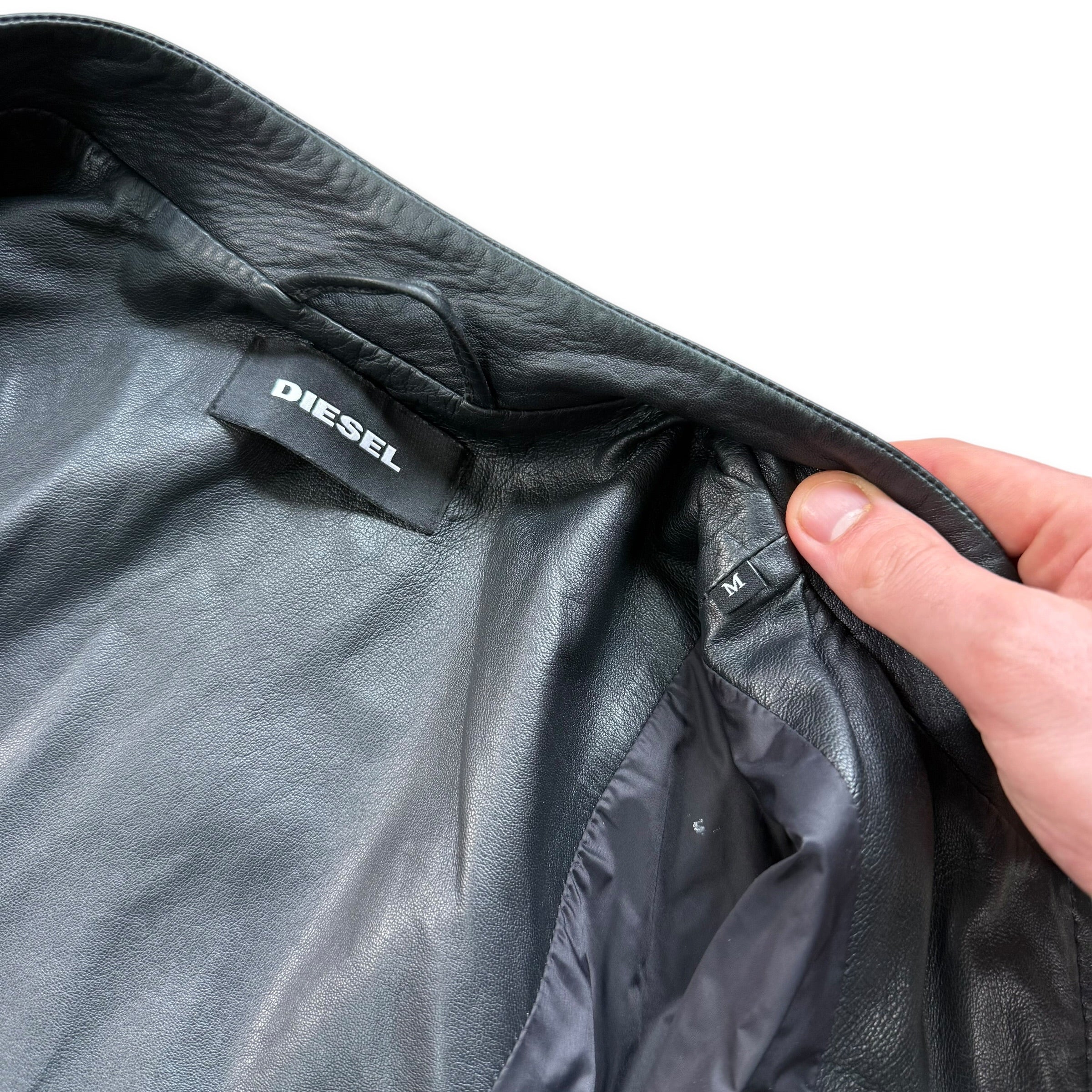 Diesel 2000's lamb skin leather zip up jacket (S)