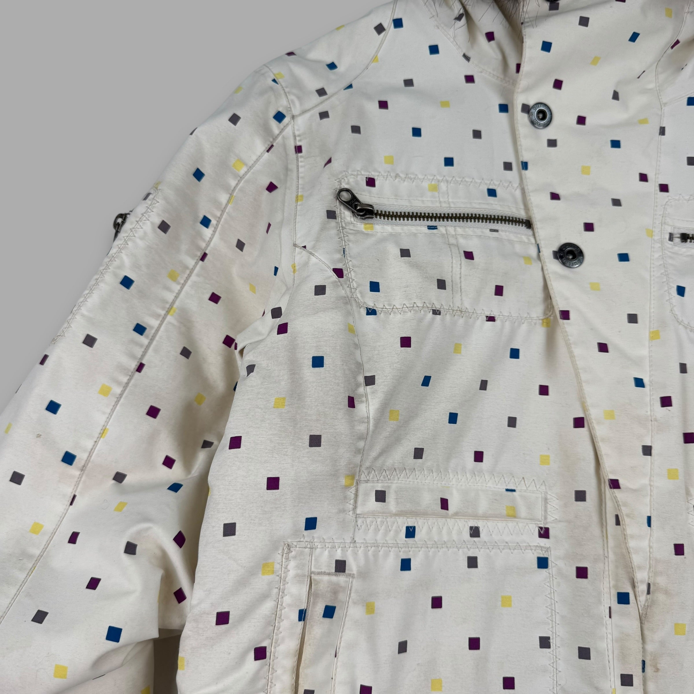 Burton 2000's technical monogram multi-pocket fur hood ski jacket (L) wms