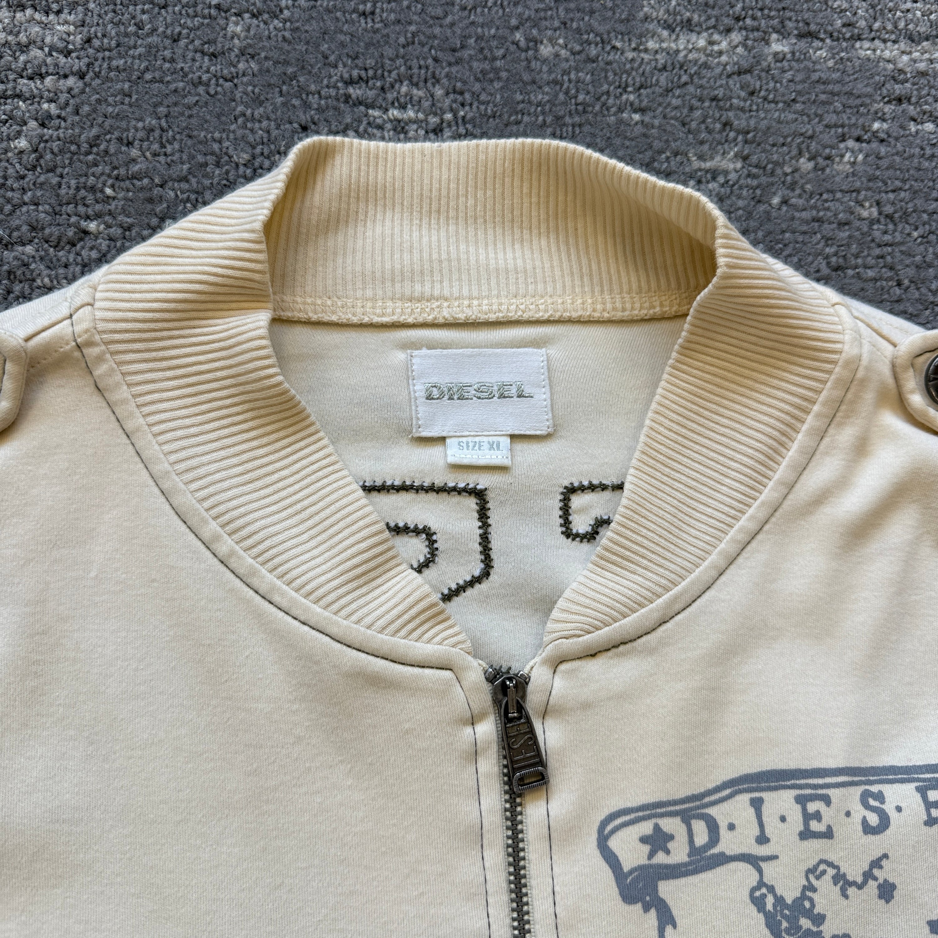 Diesel 2000's lightweight graphic fitted cotton jacket (XL) wms