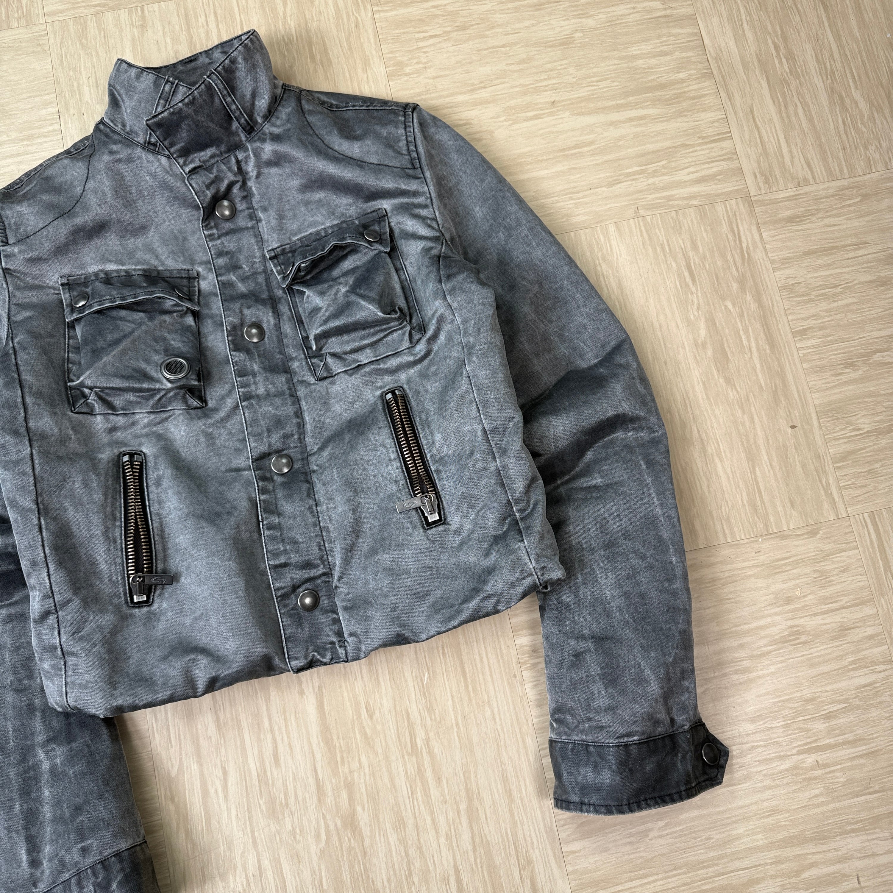 Diesel 2000's cropped high collar 3D cargo pocket jacket (M) wms