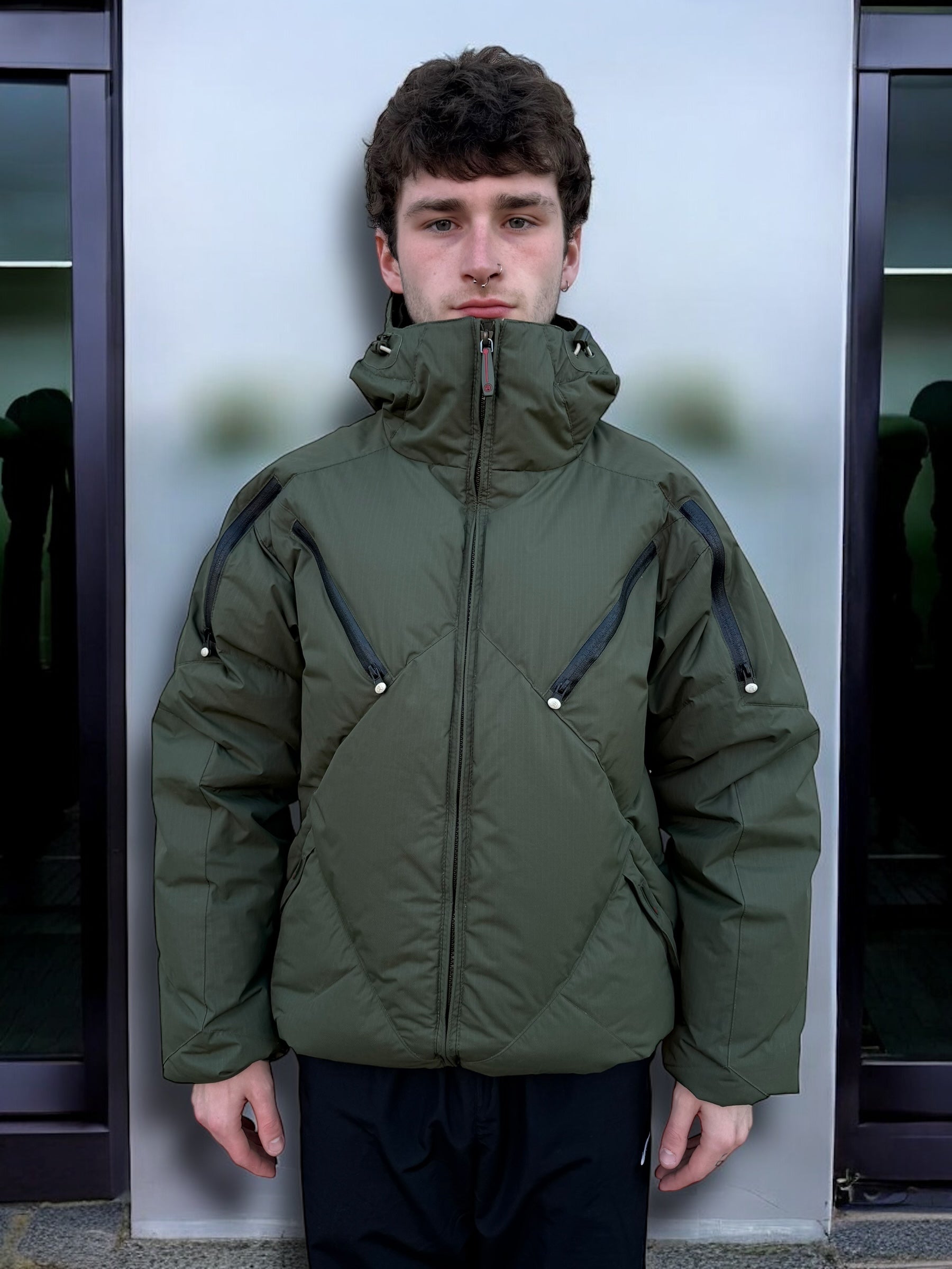 Burton analog 2000's technical panelled puffer jacket (S