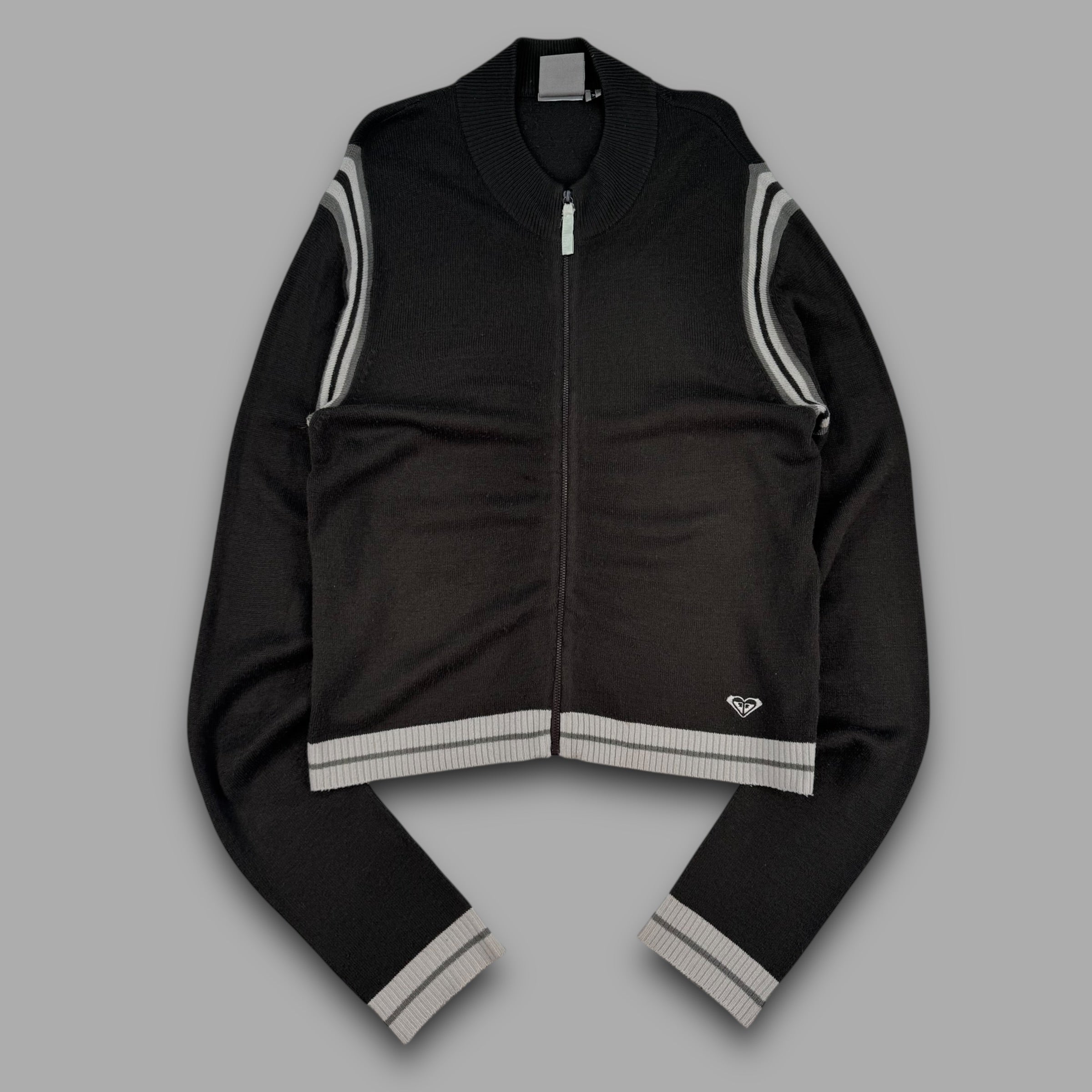 Quiksilver x roxy 2000's knitted cropped zip up track jacket (M) wms