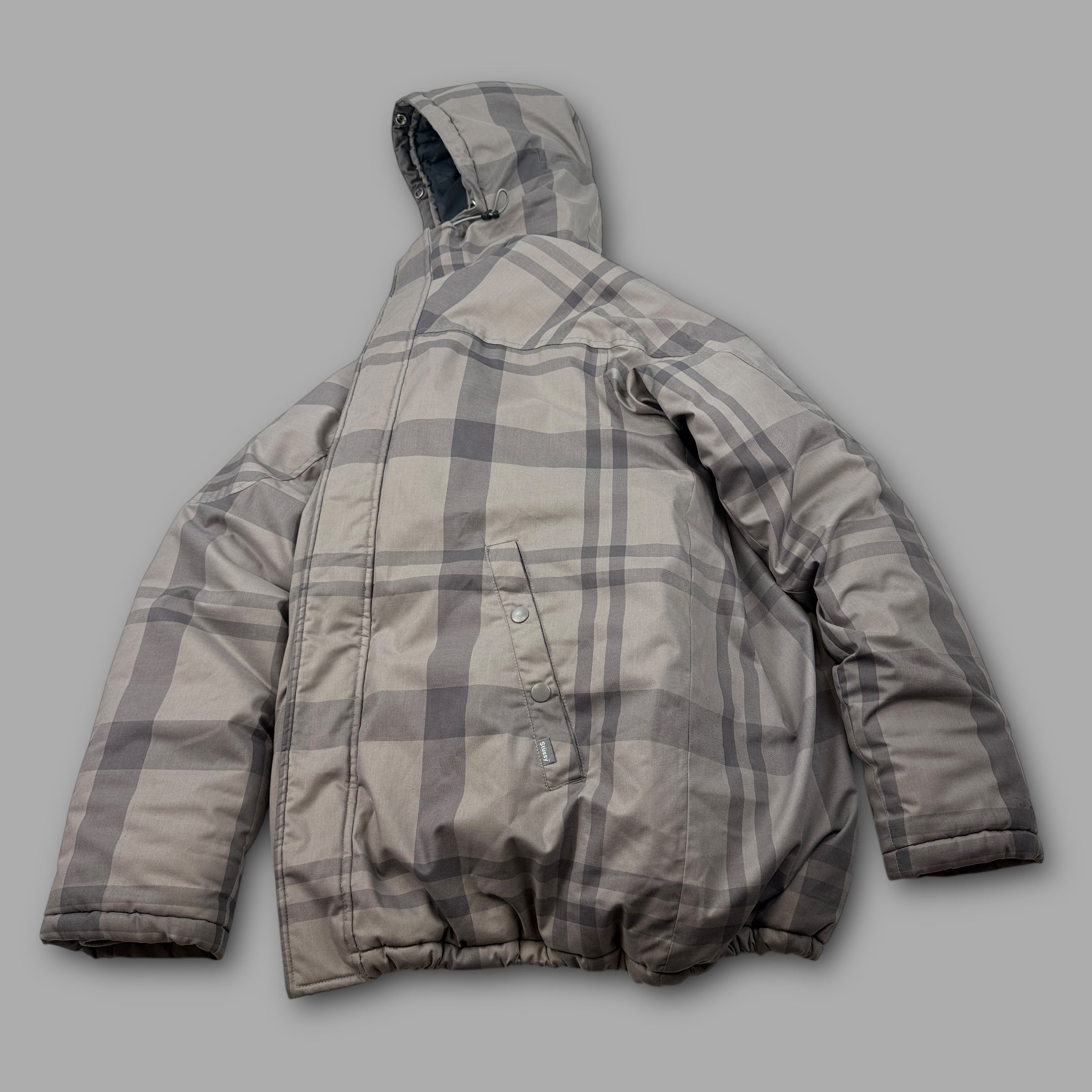 Stussy 2000's technical plaid downfilled soft shell jacket (M-L)