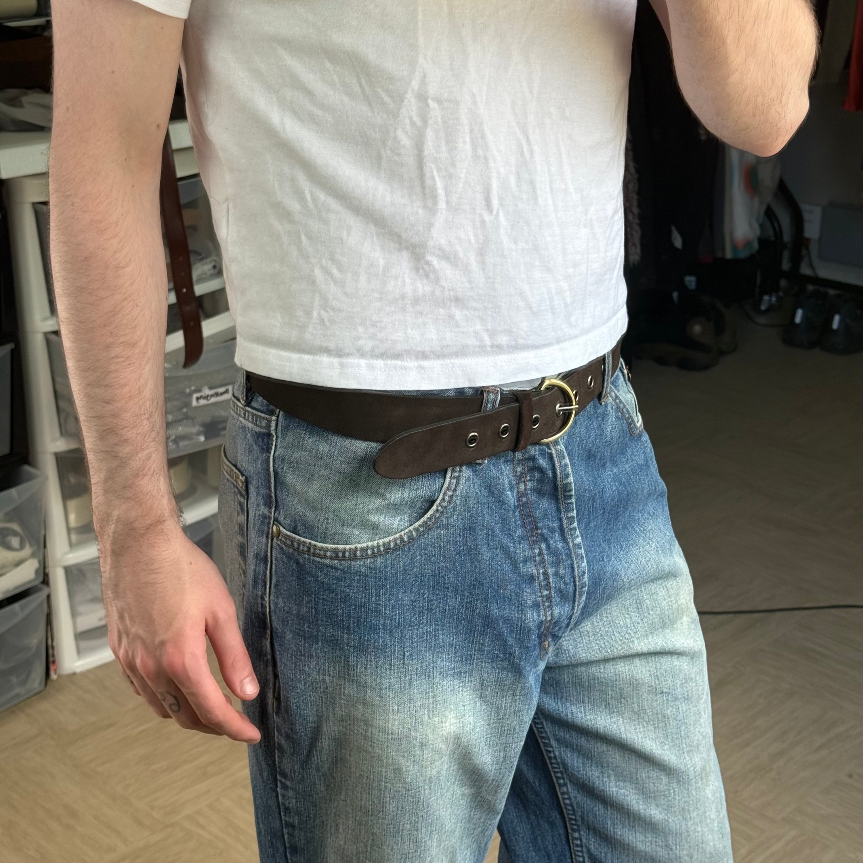 Next 2000's brown leather belt (OS)