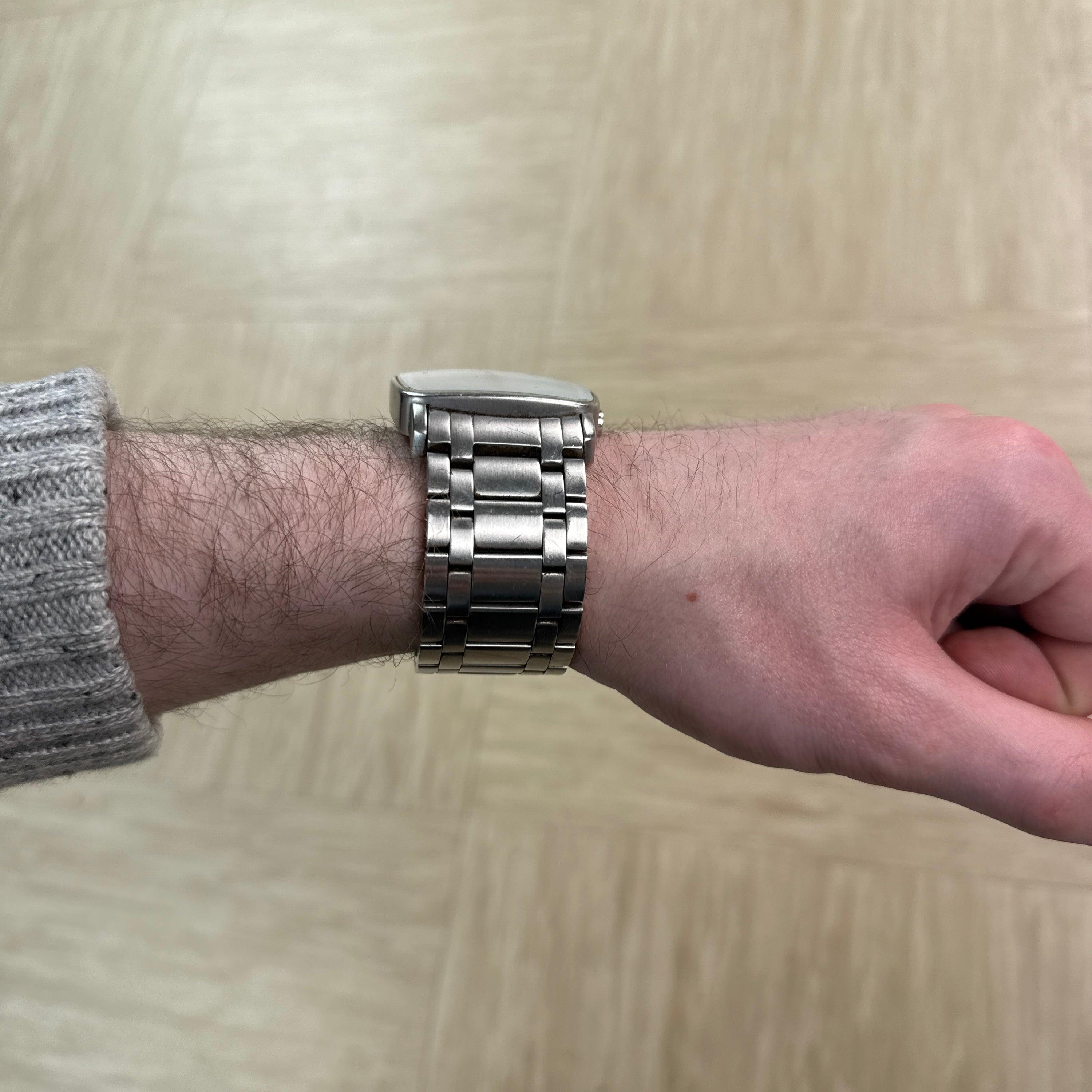 Dolce & gabanna 2000's 'Ibiza people' silver tone watch (OS)