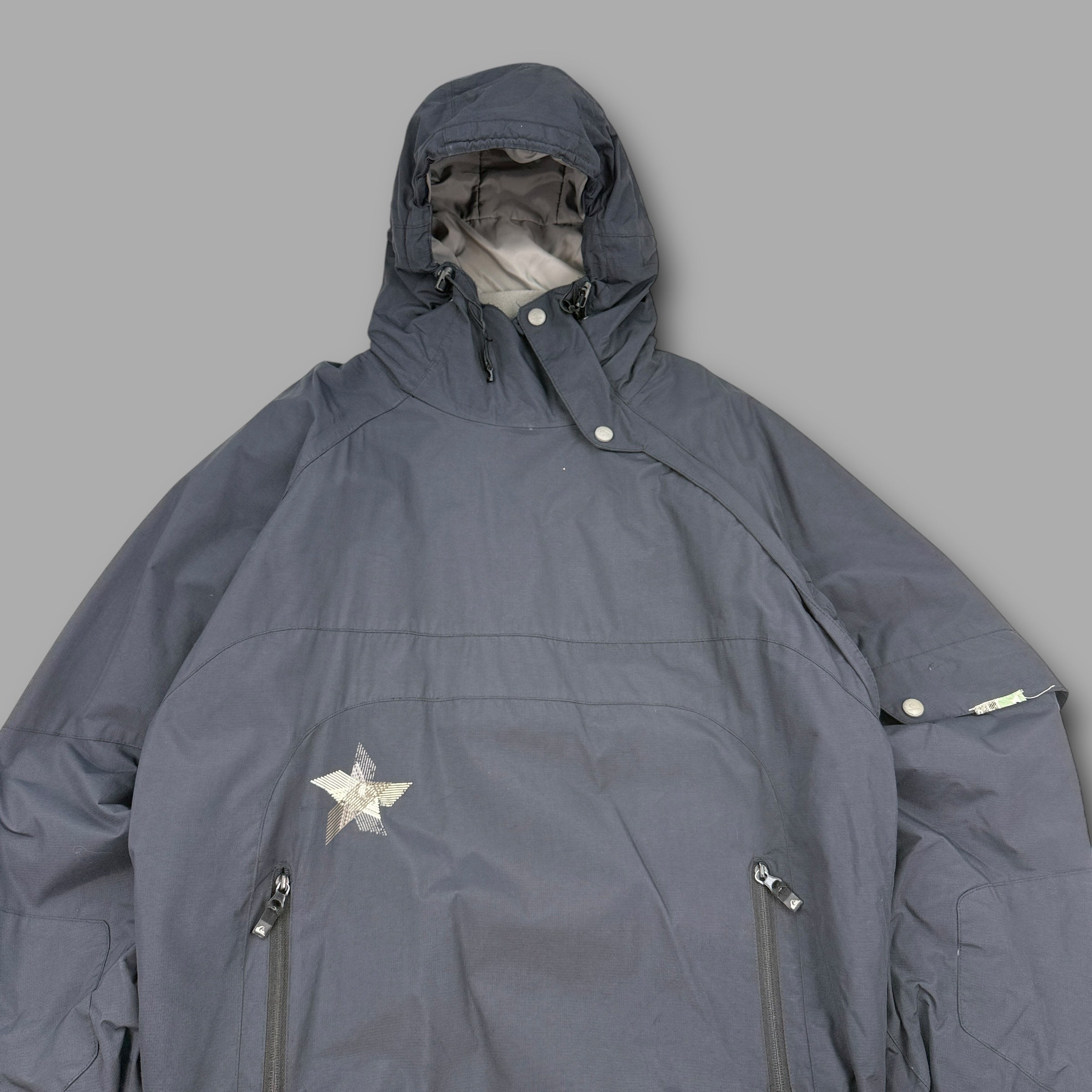 Quiksilver 2000's technical asymmetrical zip compass ski jacket (M)