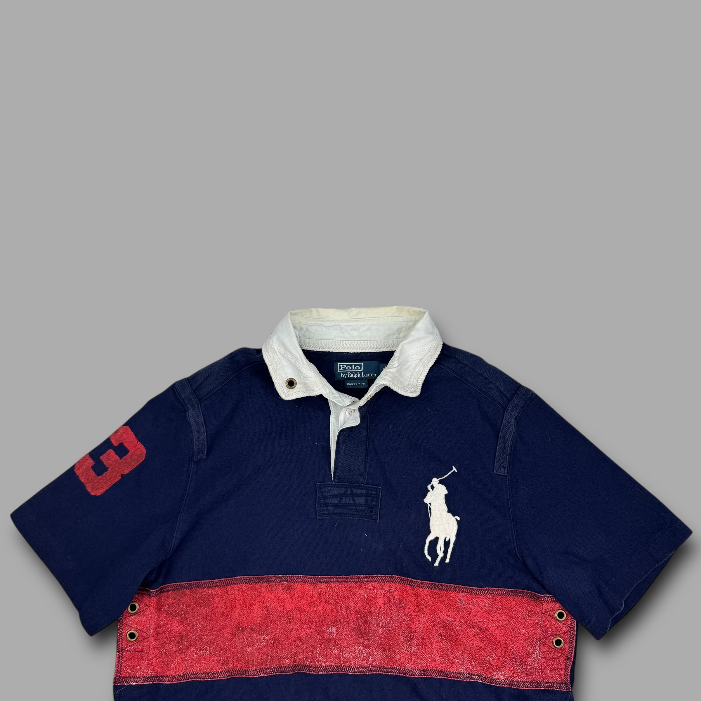Ralph Lauren 2000's embroidered big pony rugby polo shirt (L)