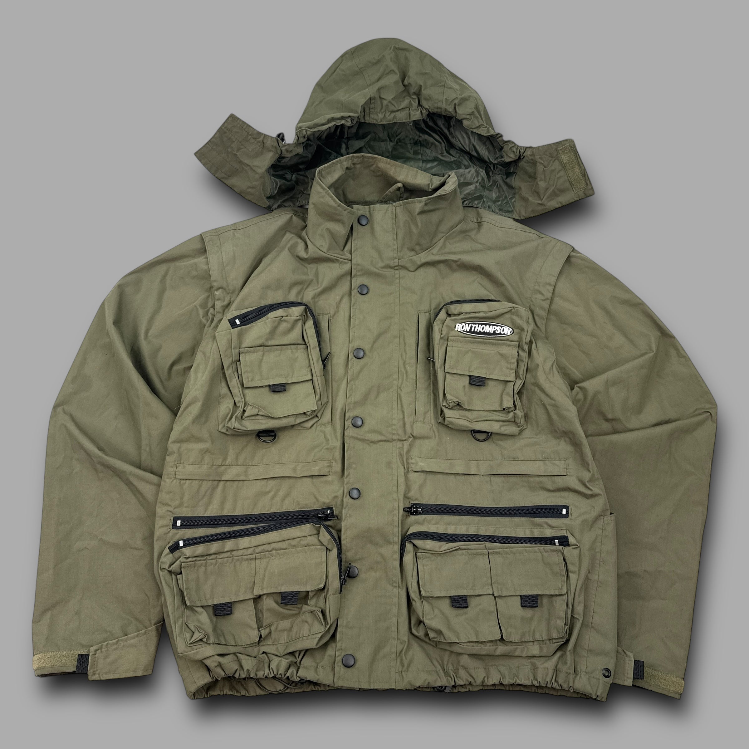 Ron Thompson 2000's technical multi-pocket cropped wading jacket (M)