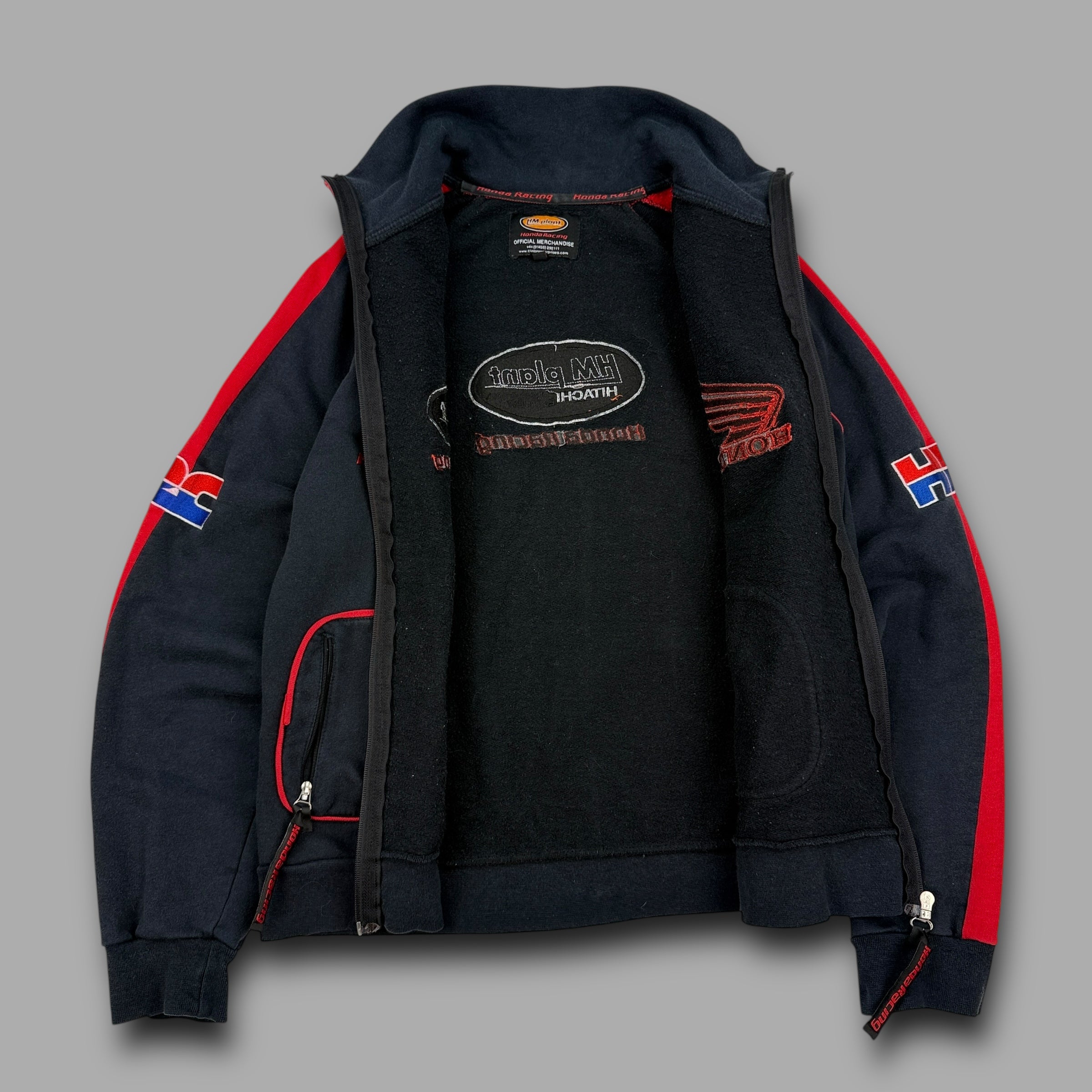 Honda 2000's graphic embroidered zip up cotton track jacket (M) wms