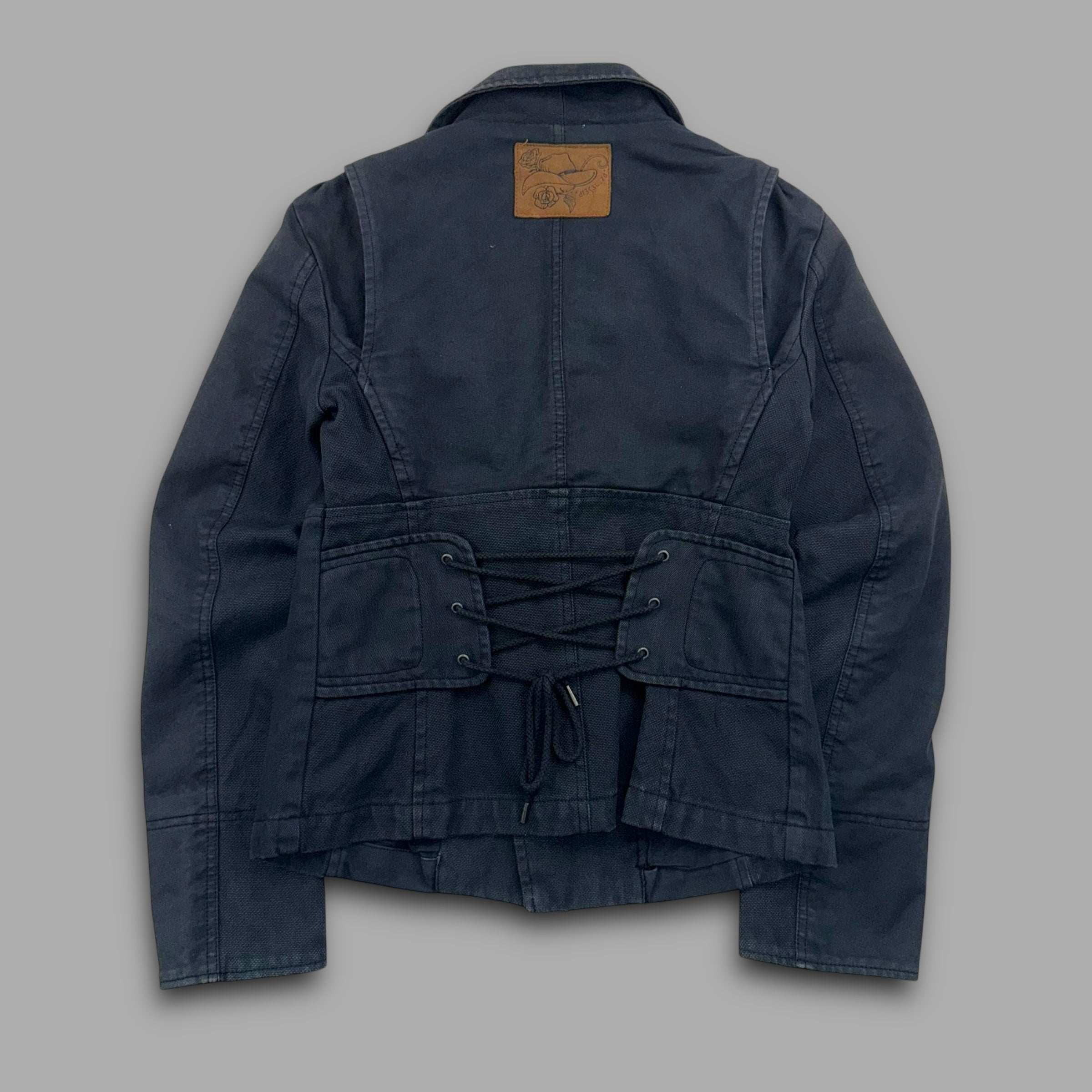 Diesel 2000's technical asymmetrical metal closure nylon jacket (S) wms