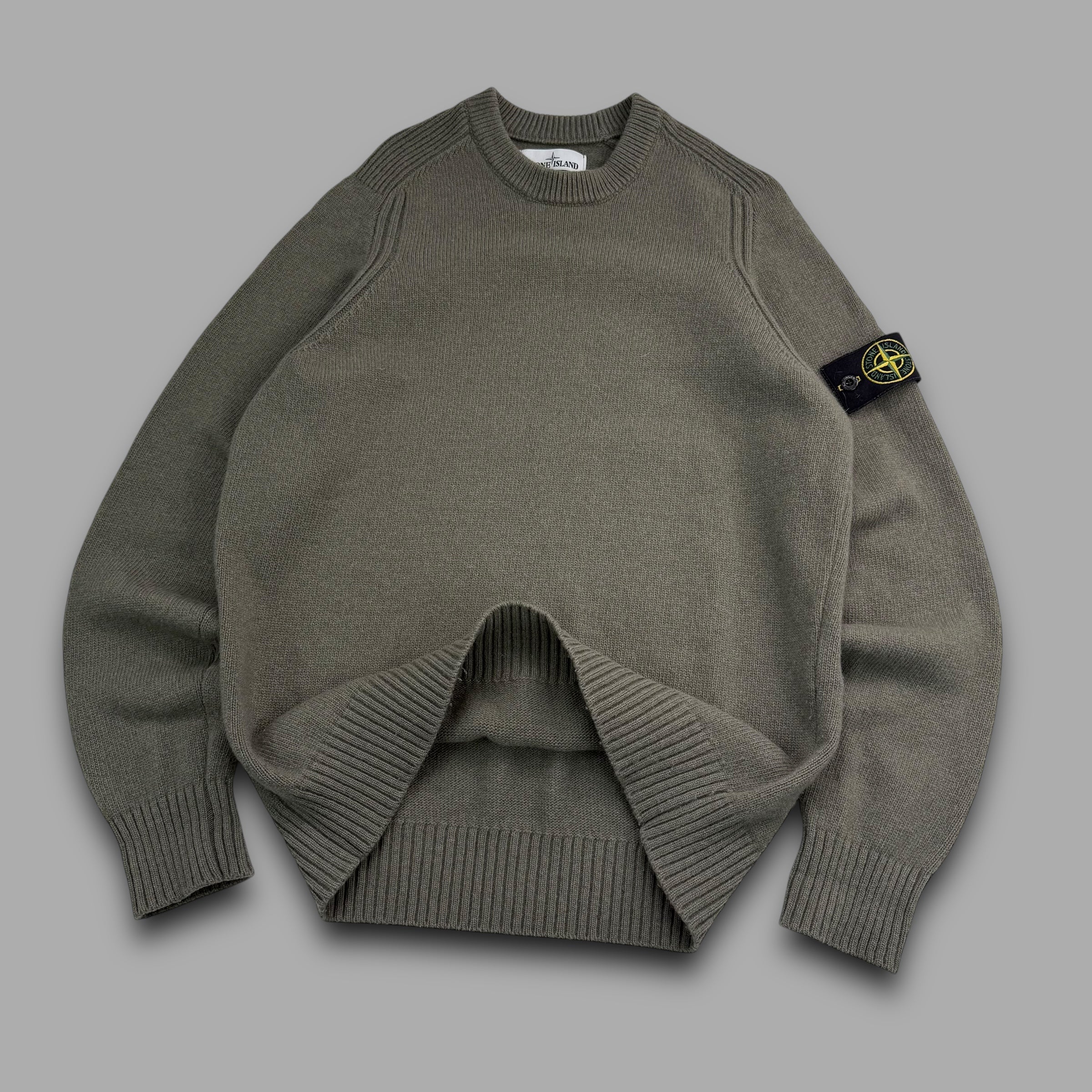 Stone island wool knit pullover sweatshirt (M)