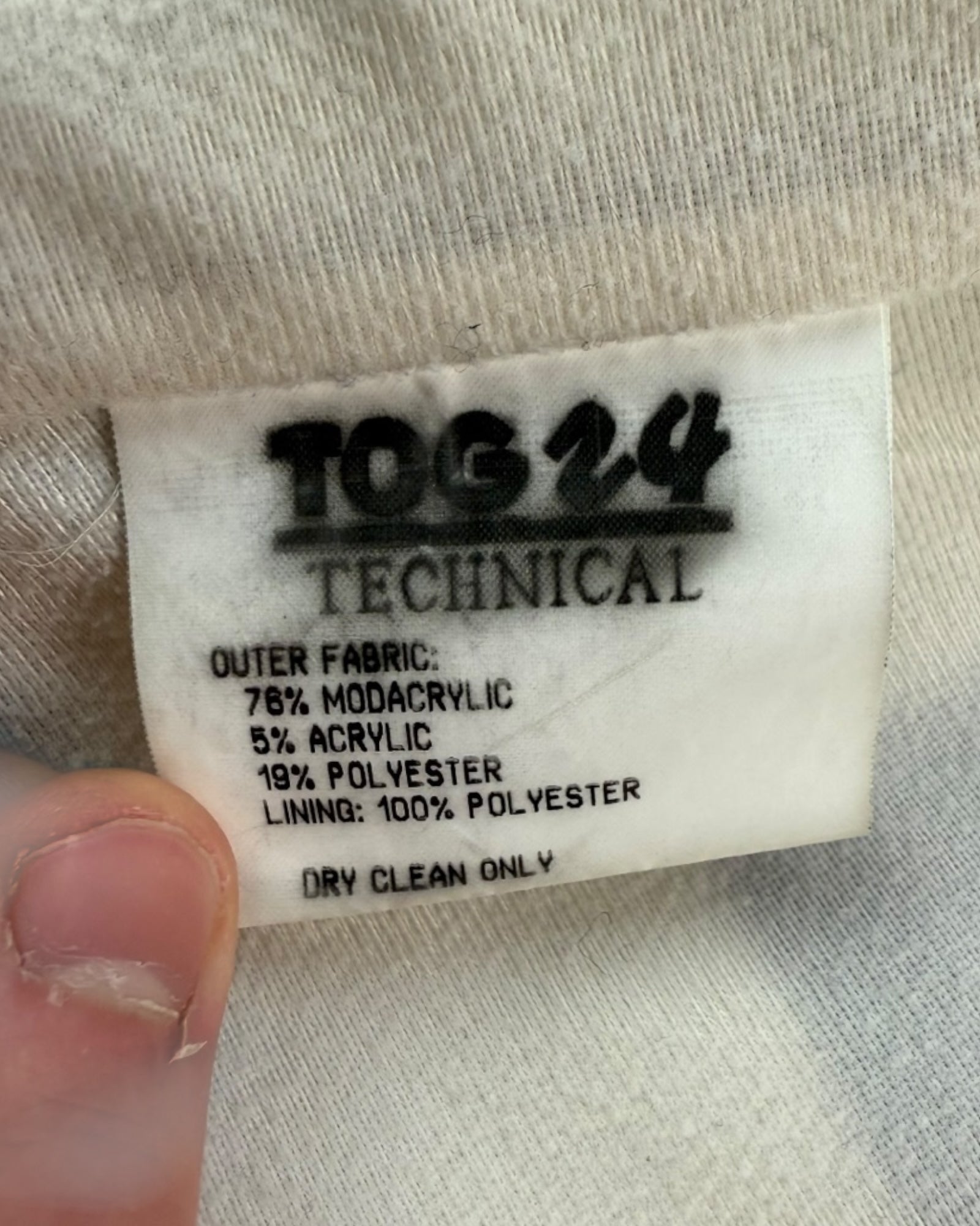 Tog24 technical 1990's modacrlic full-zip jacket (S)