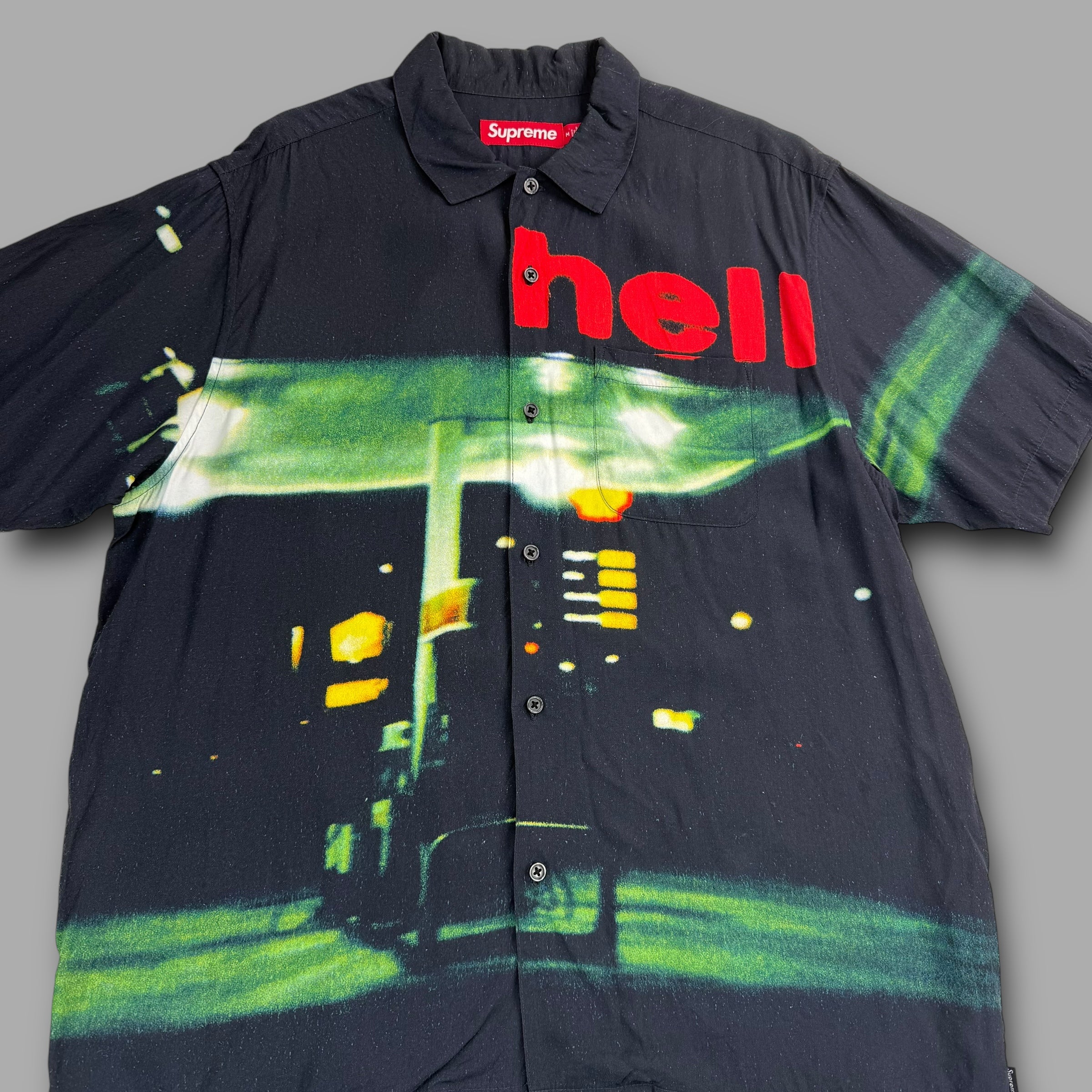 Supreme hell FW23 short sleeve button up shirt (M)