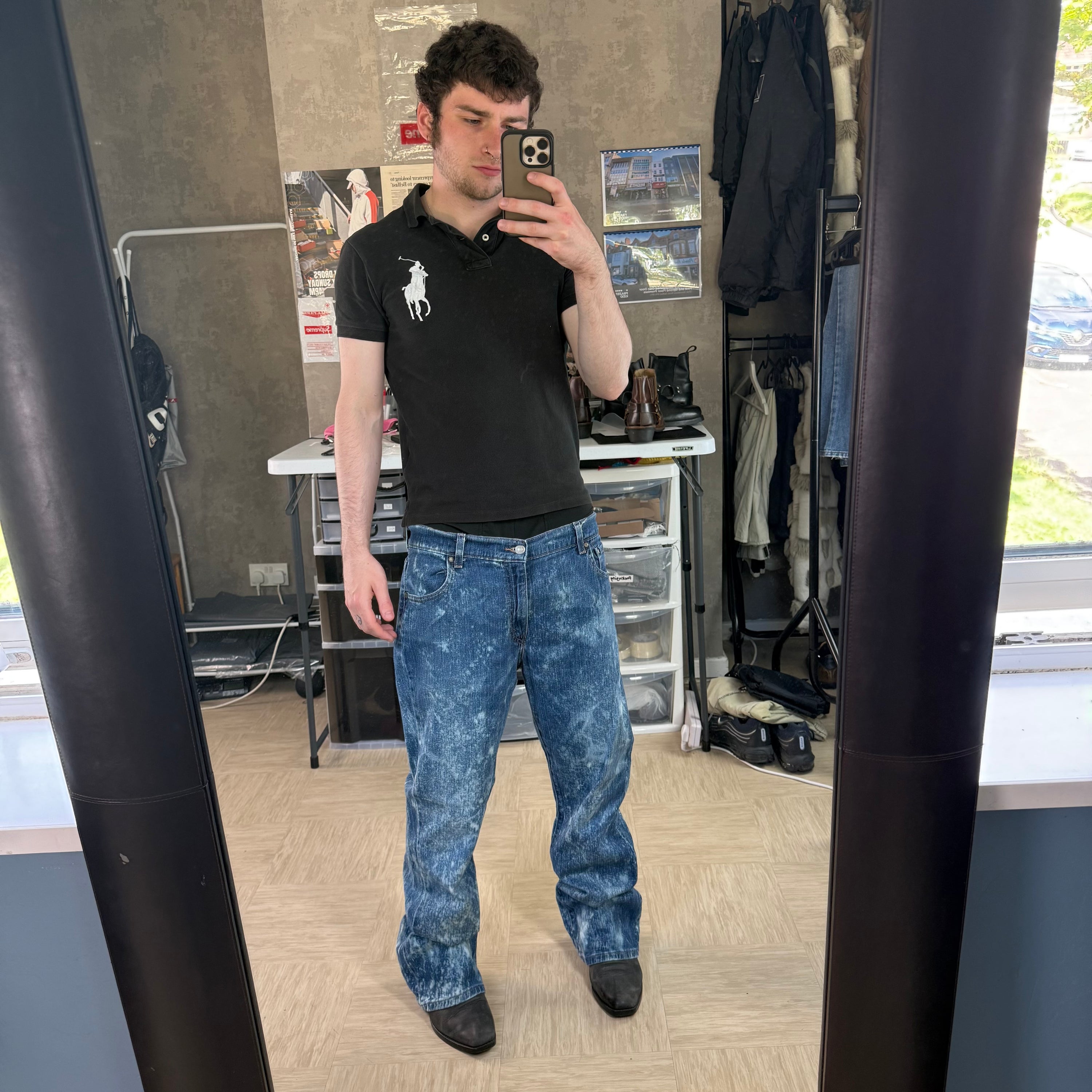 Levi's 515 2000's nouveau bootcut acid washed denim jeans (M-L)