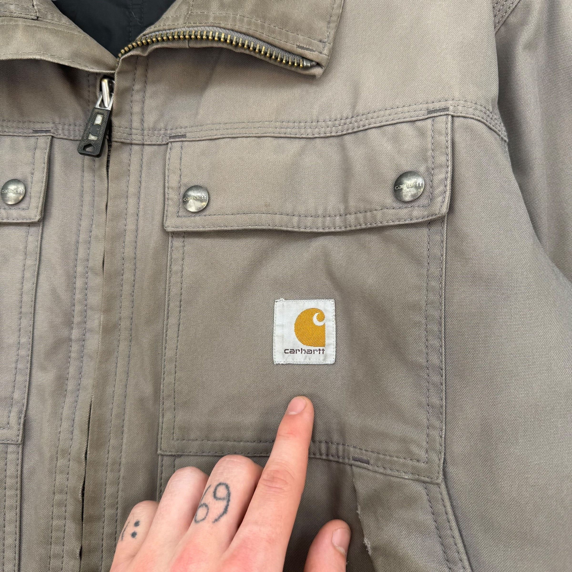 Carhartt 2000's multi-pocket quick duck workwear jacket (M-L)