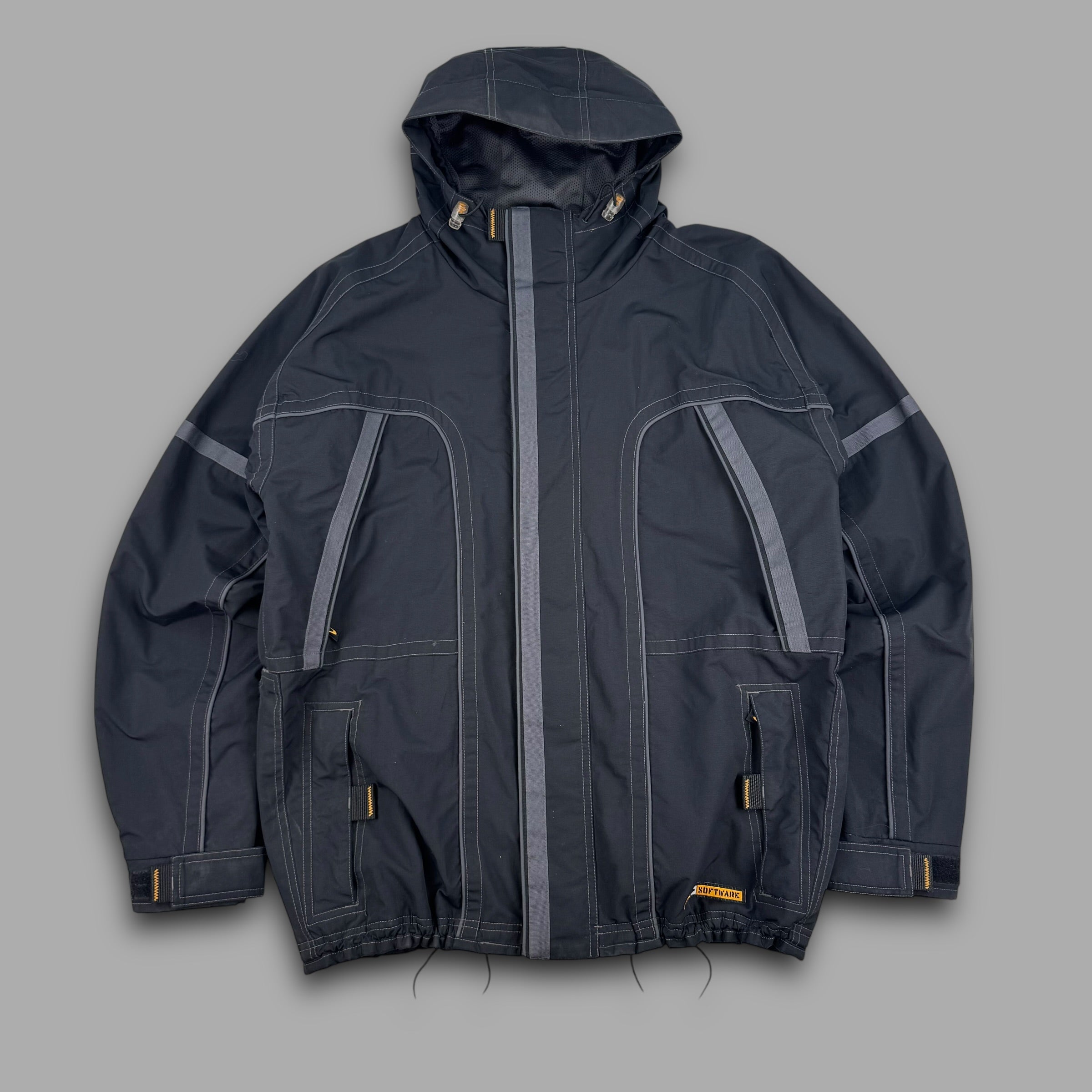 Oakley software 2000's technical panelled multi pocket softshell ski jacket (S-M)