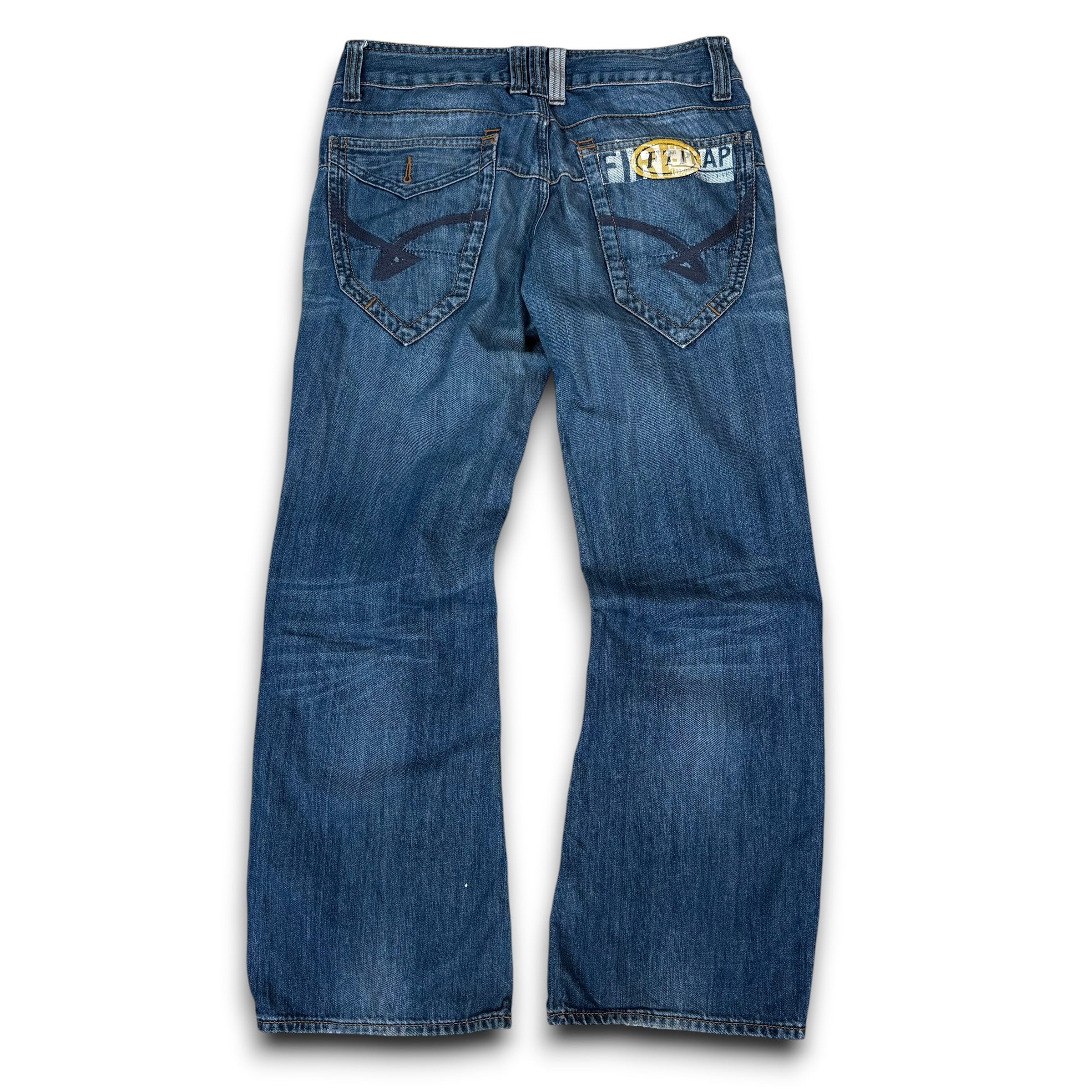 Firetrap black seal 2000's contrast stitch denim bootcut jeans (S)