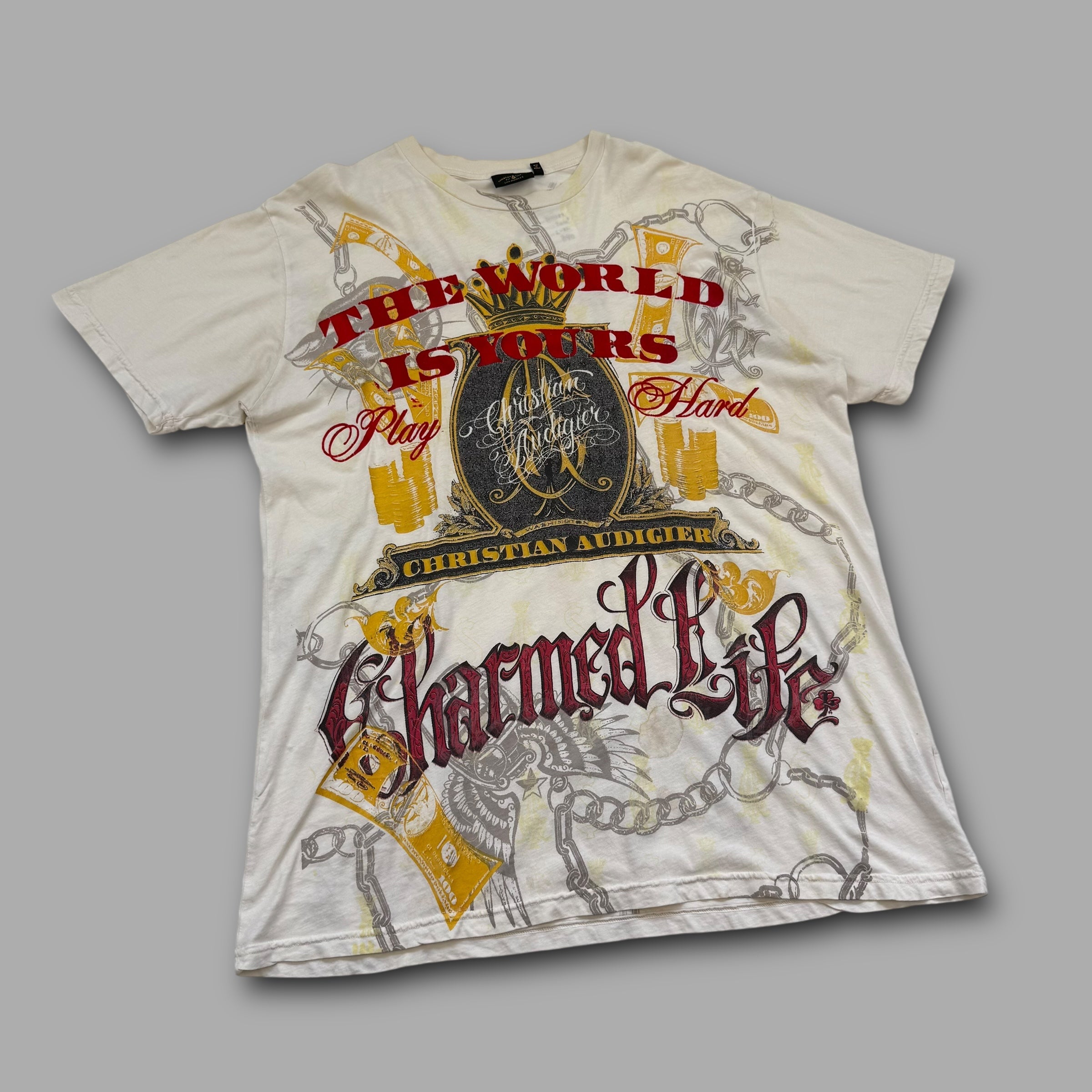 Christian Audigier 2000's graphic pullover tee (L-XXL)