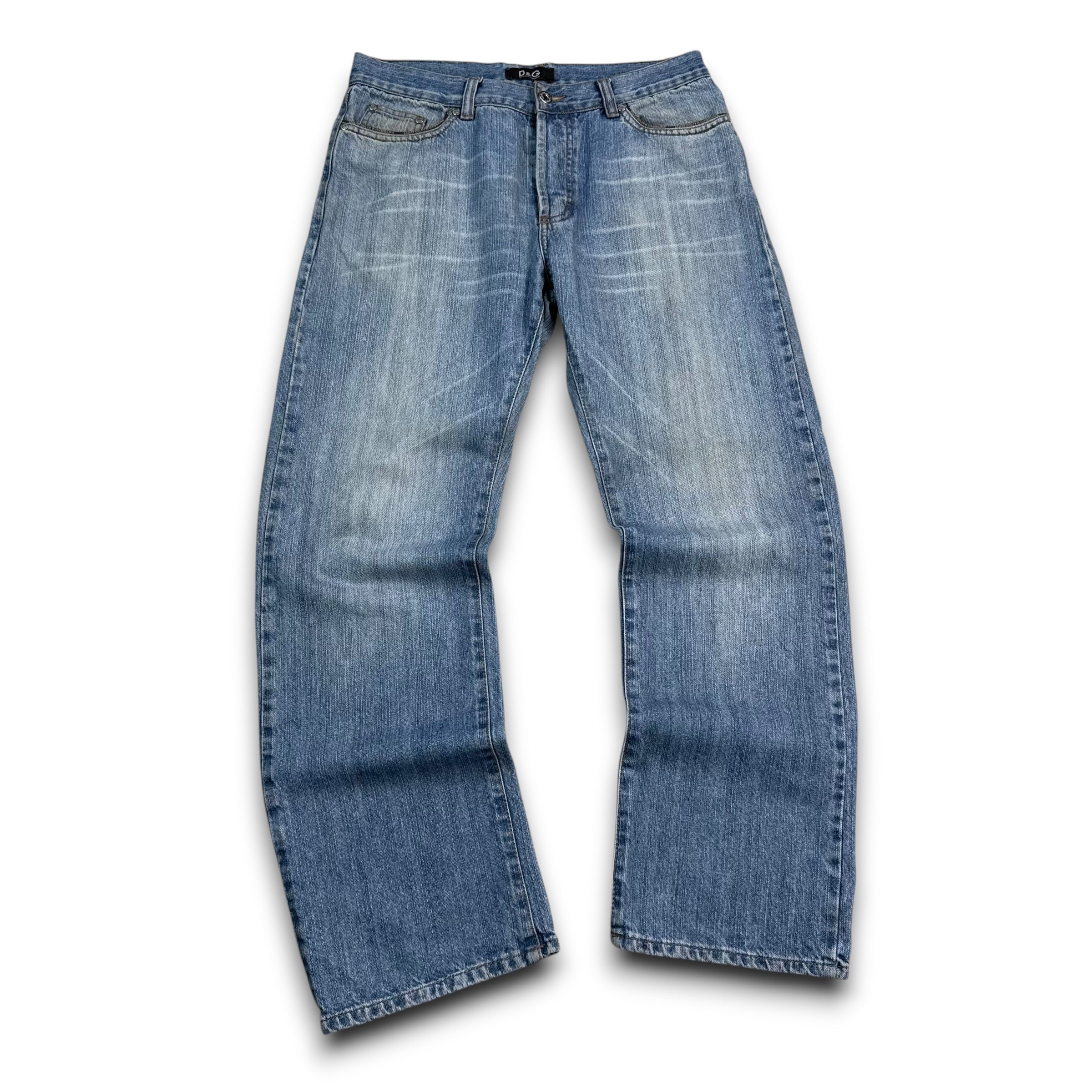 Dolce and gabbana 2000's relaxed washed denim straight leg jeans (S)