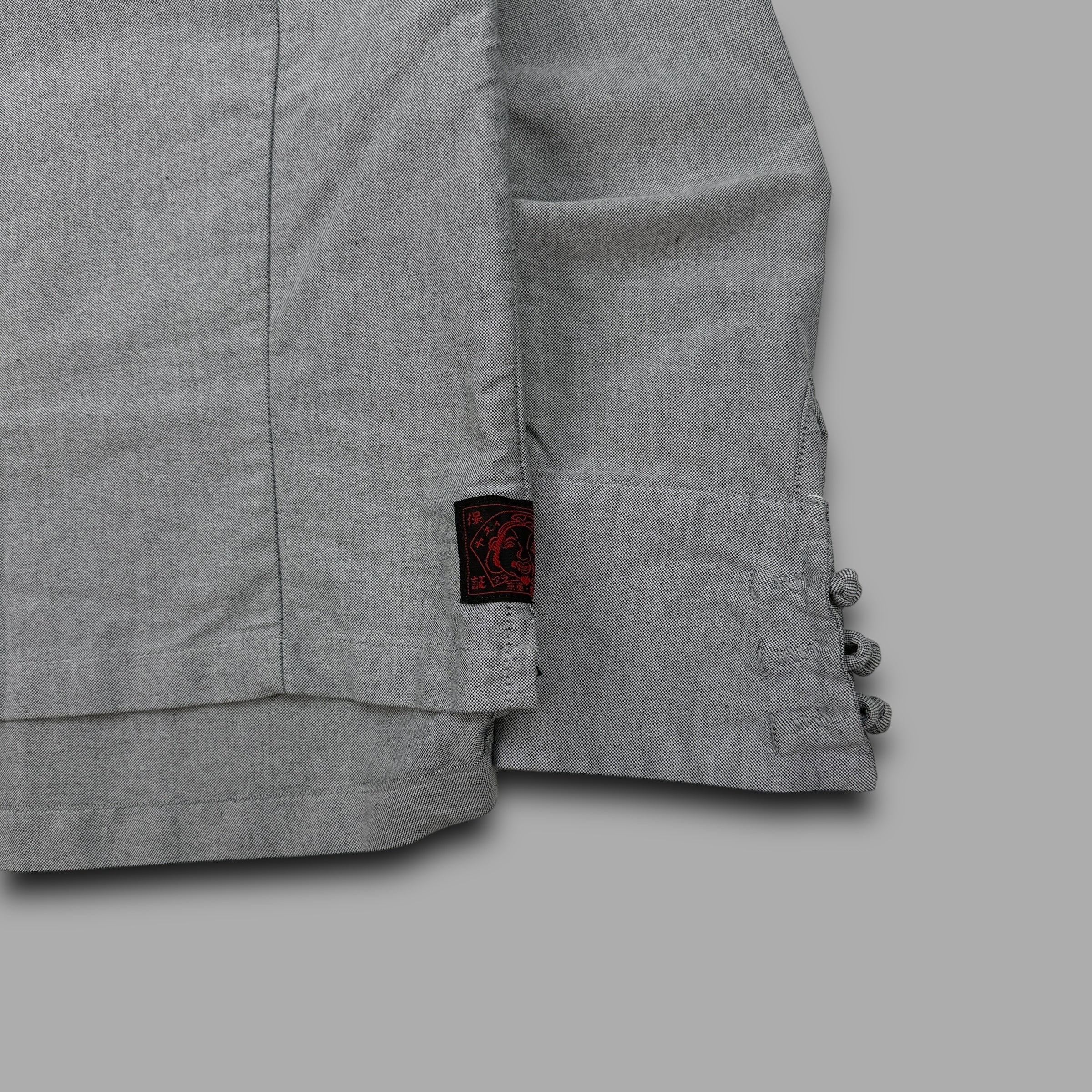 Evisu 2000's technical asymmetrical closure fitted shirt (S)